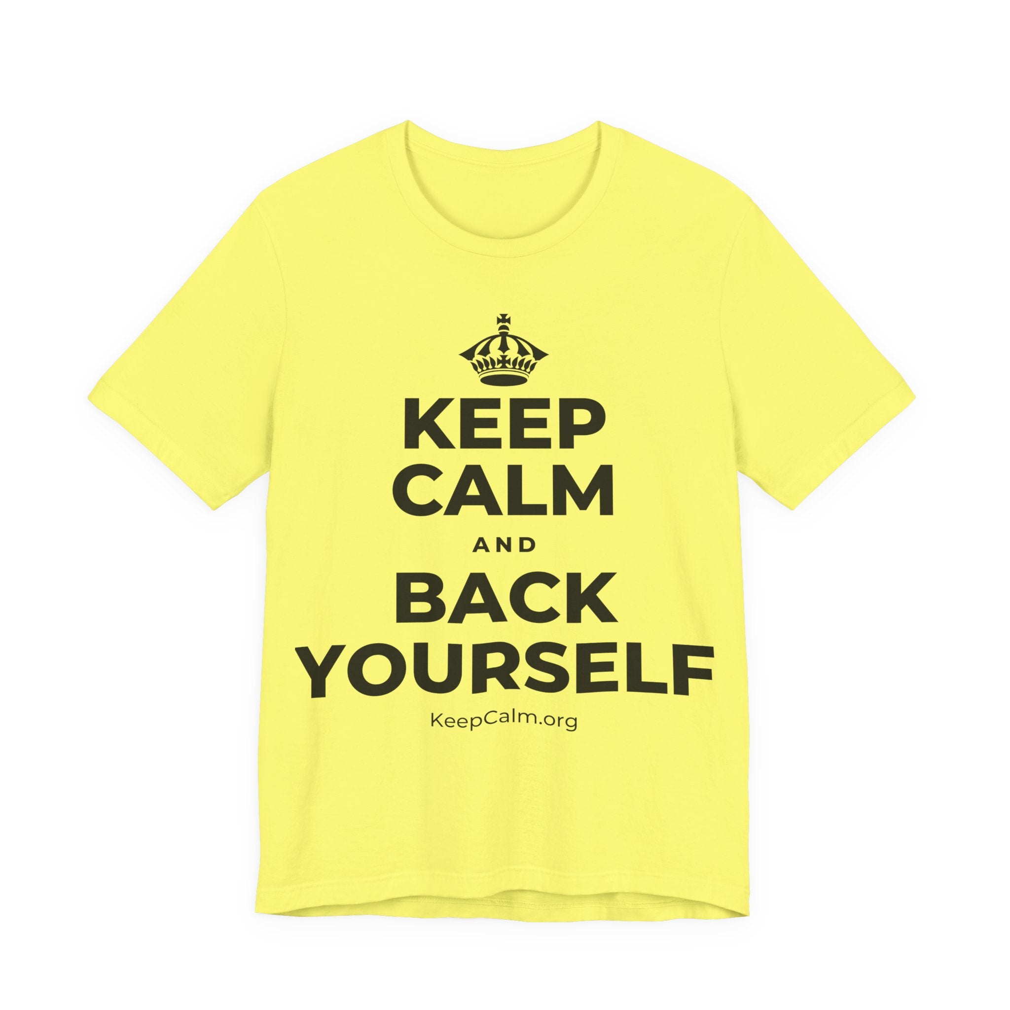 KEEP CALM AND BACK YOURSELF T-Shirt (Soft Cream–Heather Mauve)