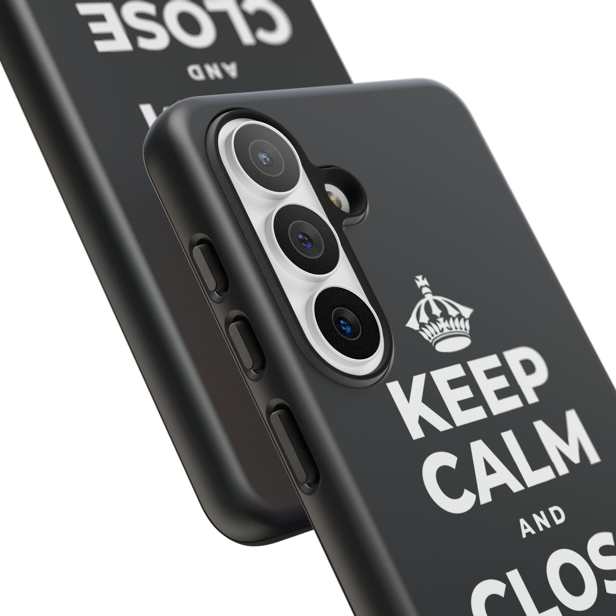 KEEP CALM AND CLOSE THE DOOR Phone Case (Dark)