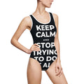 KEEP CALM AND STOP TRYING TO DO IT ALL One-Piece Swimsuit (Dark)
