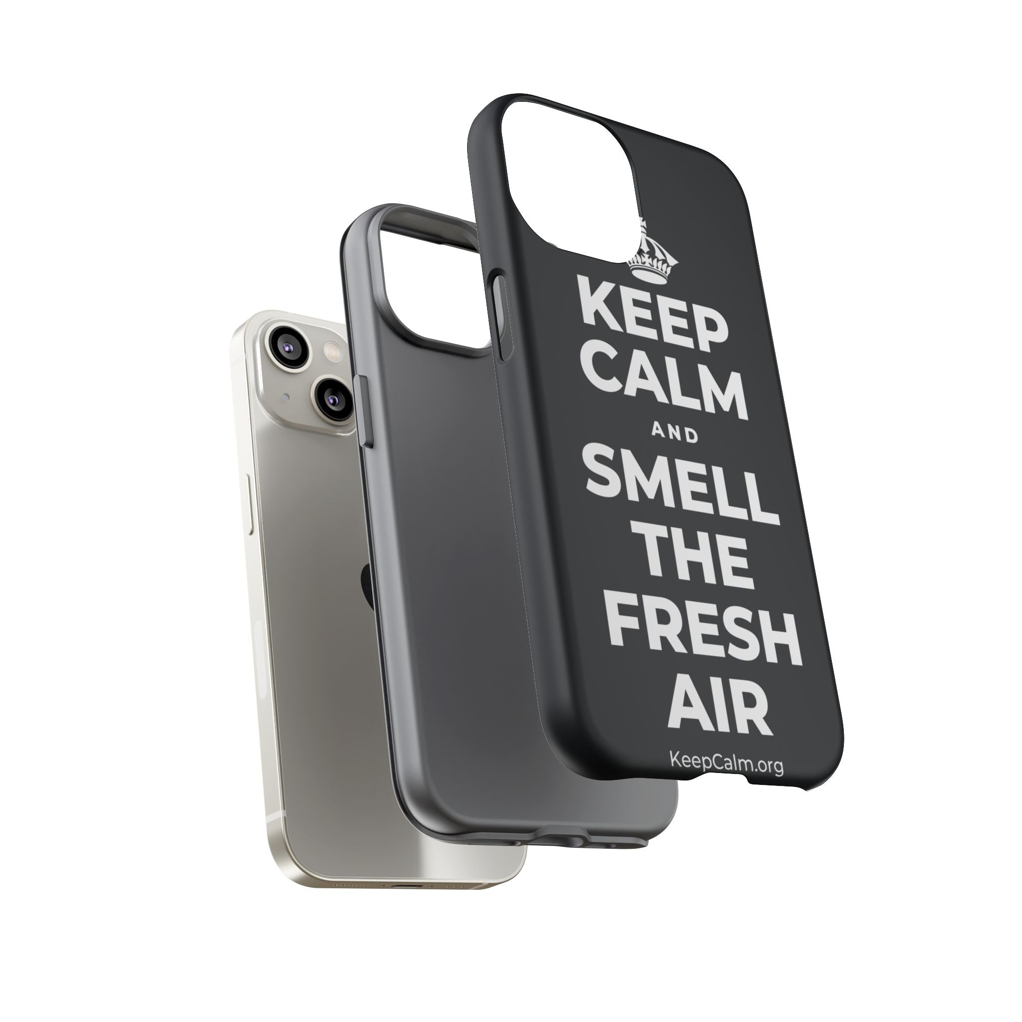 KEEP CALM AND SMELL THE FRESH AIR Phone Case (Dark)