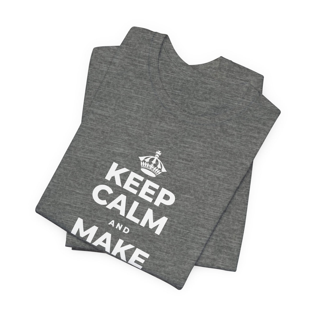 KEEP CALM AND MAKE MUSIC THAT HEALS T-Shirt (Baby Blue–Silver)