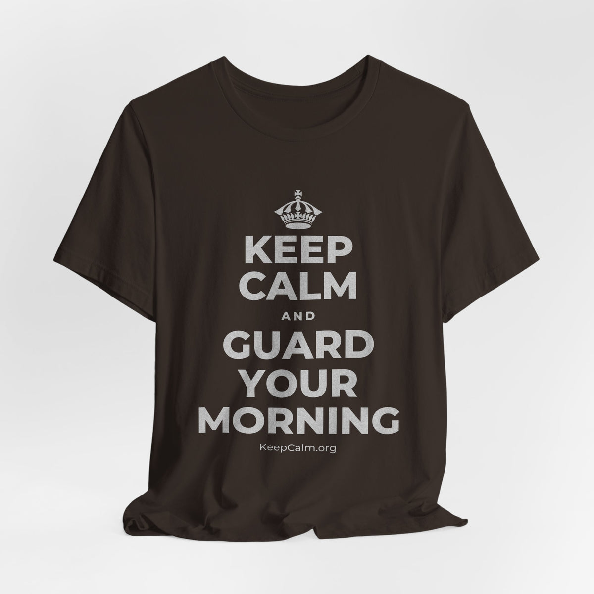 KEEP CALM AND GUARD YOUR MORNING T-Shirt (Soft Cream–Heather Mauve)