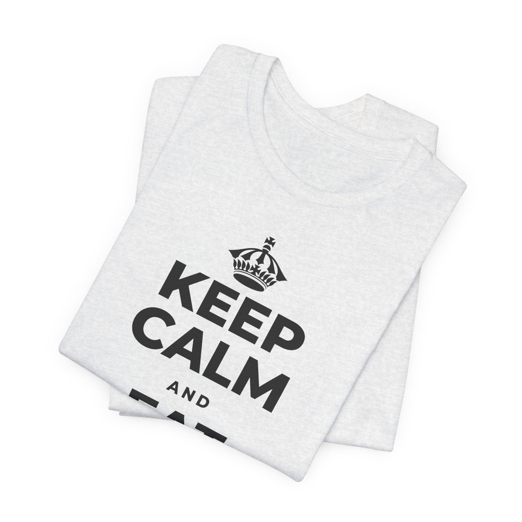 KEEP CALM AND EAT THE SNACK T-Shirt (Soft Cream–Heather Mauve)