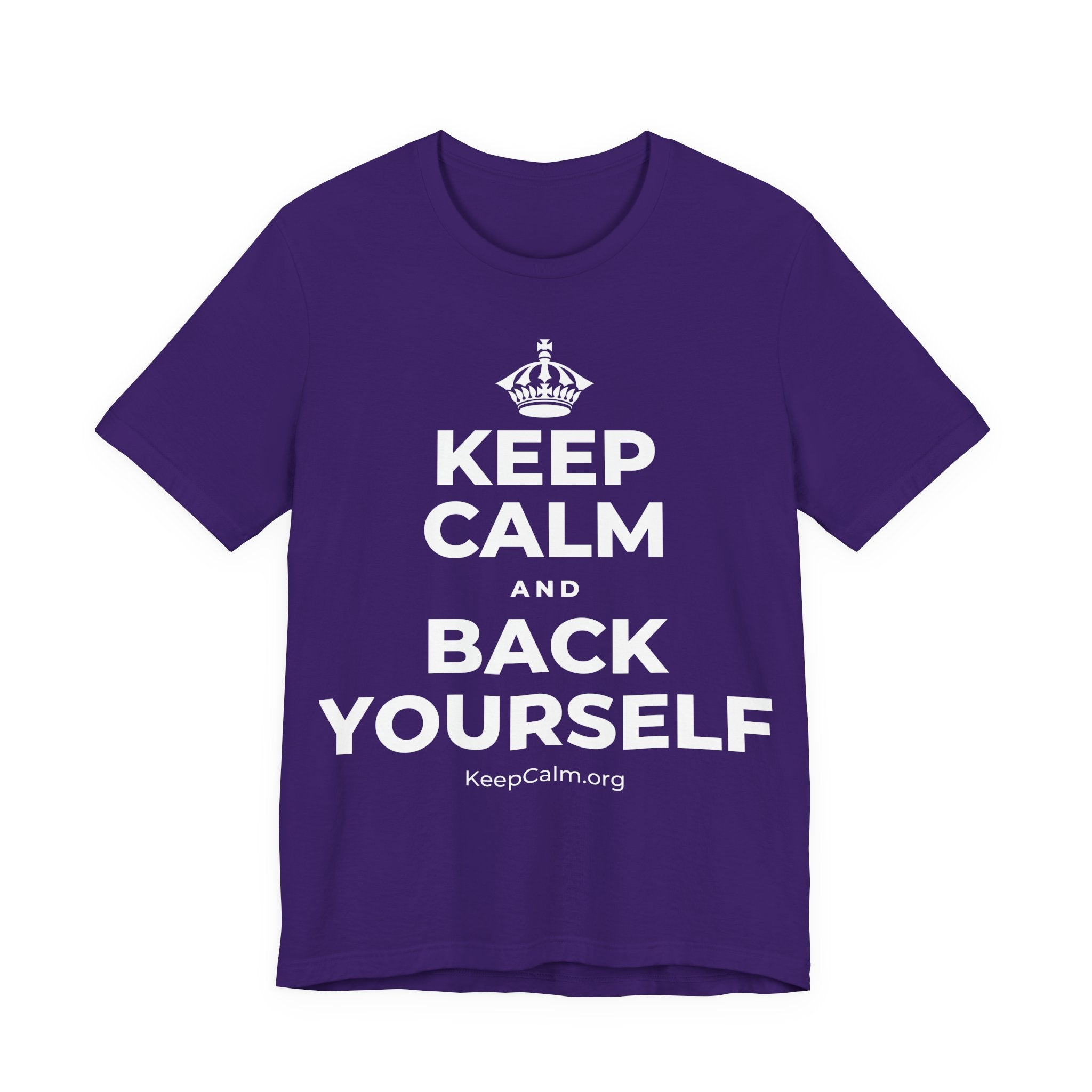 KEEP CALM AND BACK YOURSELF T-Shirt (Soft Cream–Heather Mauve)