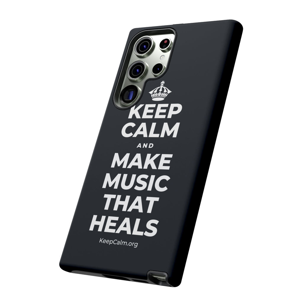 KEEP CALM AND MAKE MUSIC THAT HEALS Phone Case (Dark)