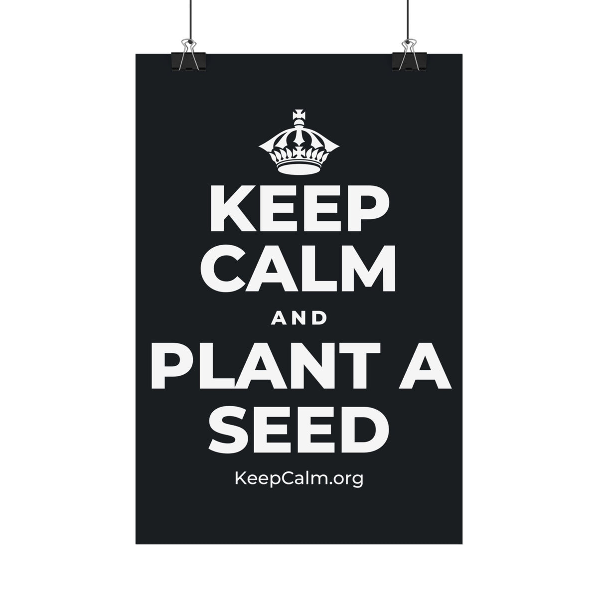 KEEP CALM AND PLANT A SEED Satin Poster (Dark)