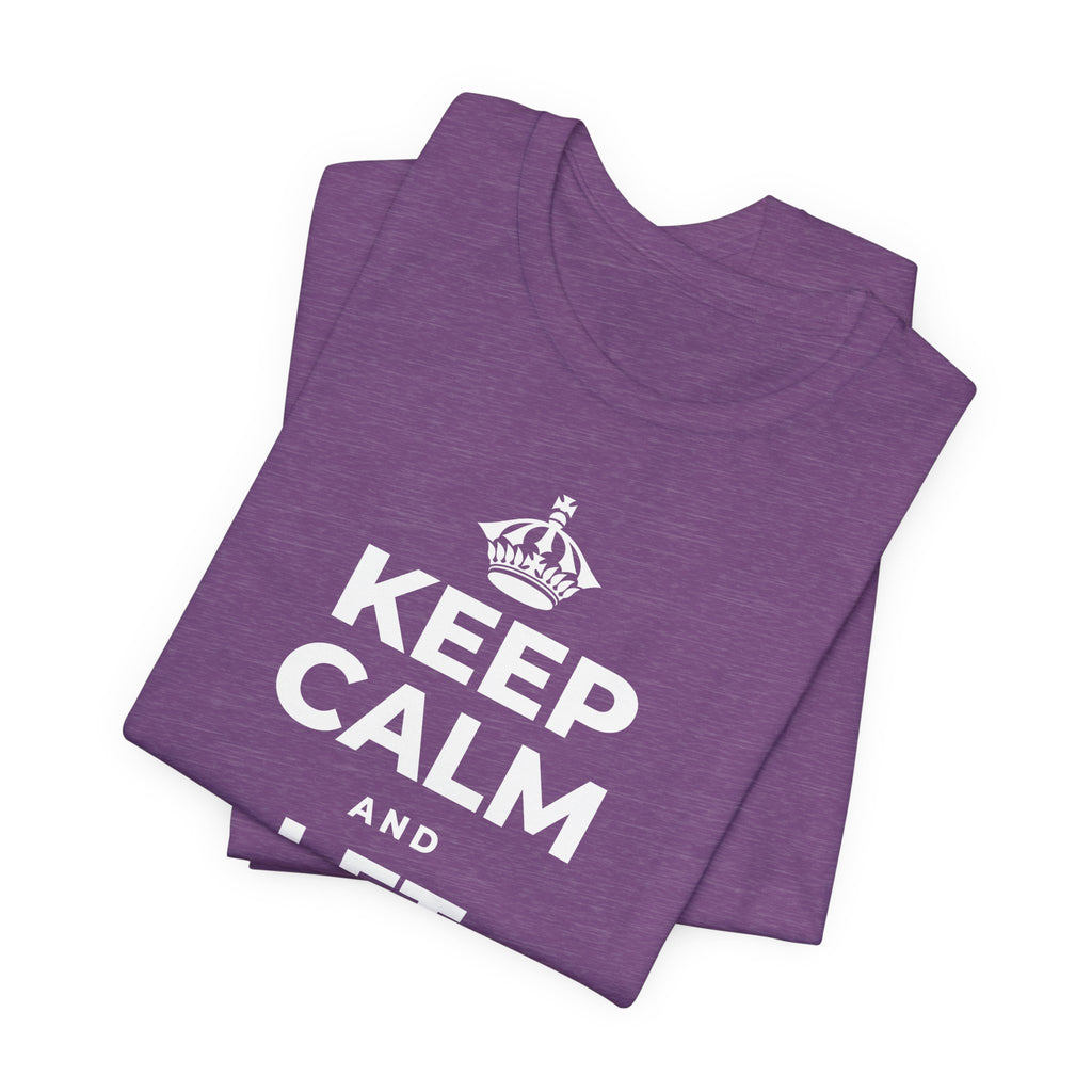 KEEP CALM AND LET YOURSELF ENJOY IT T-Shirt (Baby Blue–Silver)