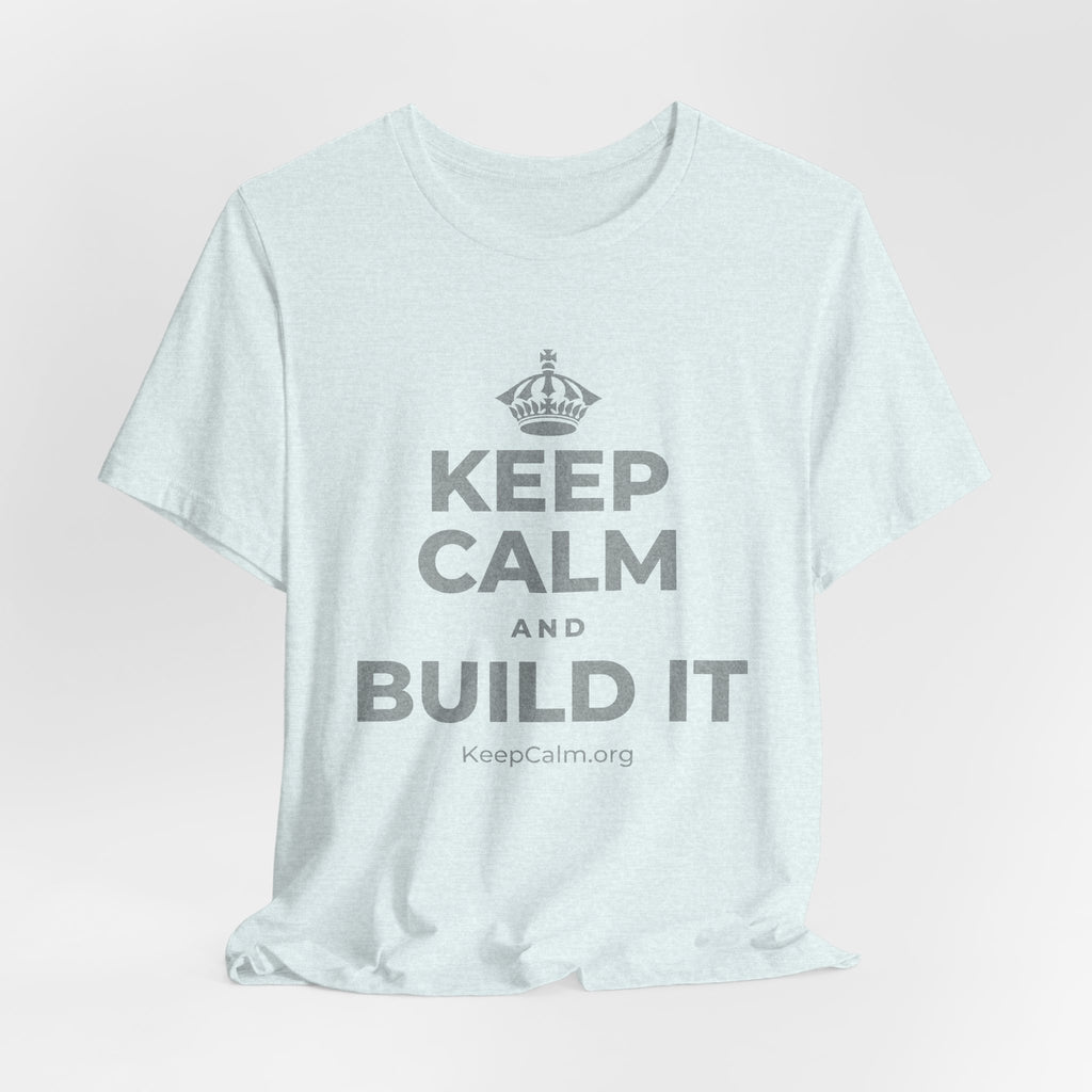 KEEP CALM AND BUILD IT T-Shirt (Soft Cream–Heather Mauve)