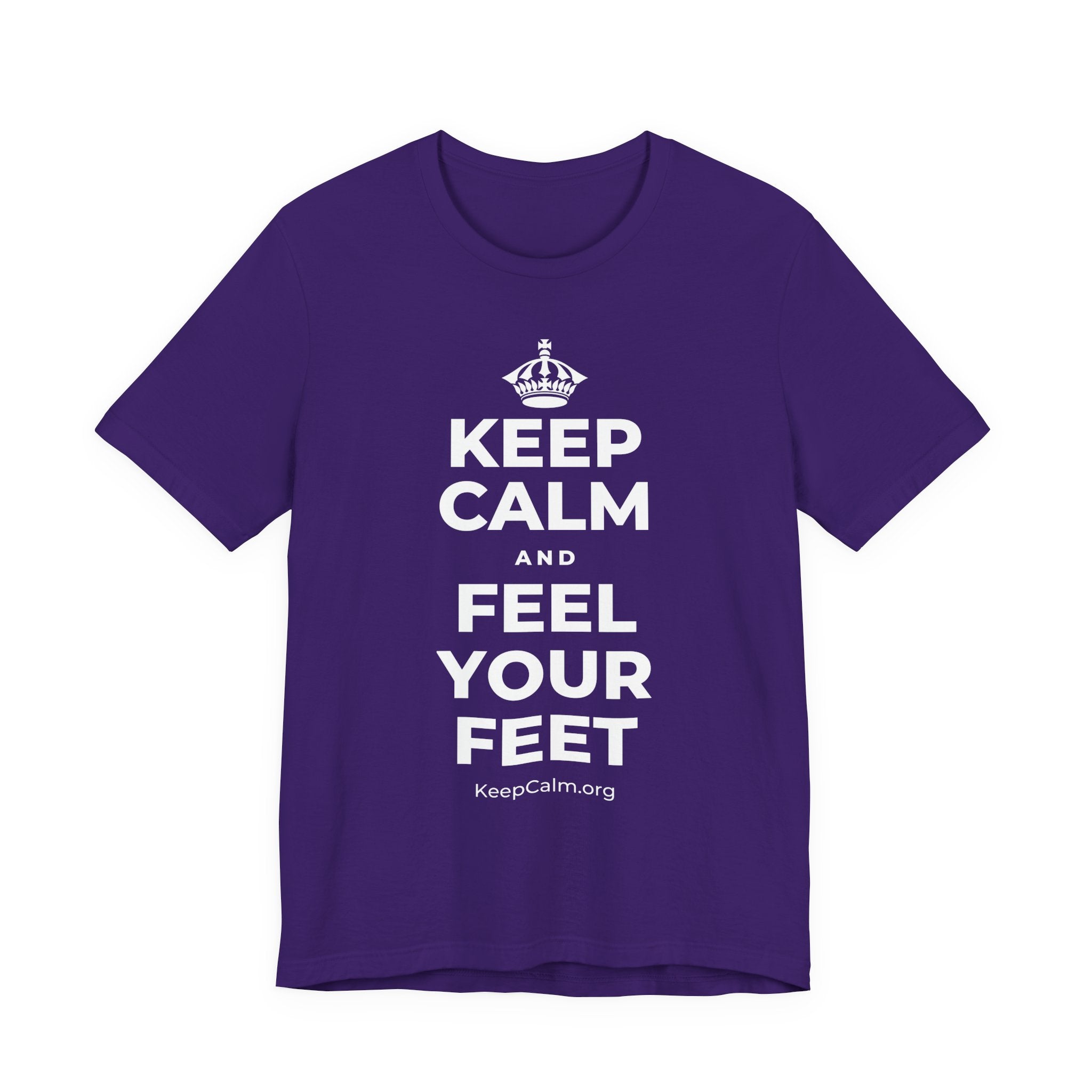KEEP CALM AND FEEL YOUR FEET T-Shirt (Soft Cream–Heather Mauve)