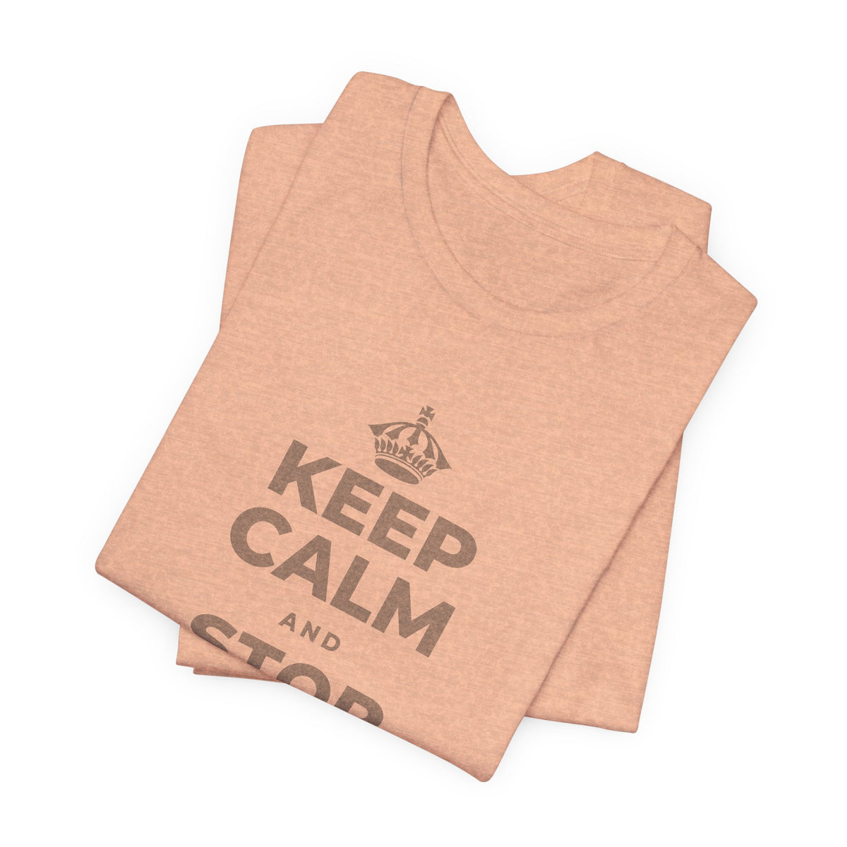 KEEP CALM AND STOP TRYING TO DO IT ALL T-Shirt (Soft Cream–Heather Mauve)