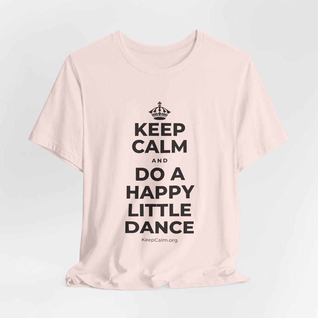 KEEP CALM AND DO A HAPPY LITTLE DANCE T-Shirt (Soft Cream–Heather Mauve)