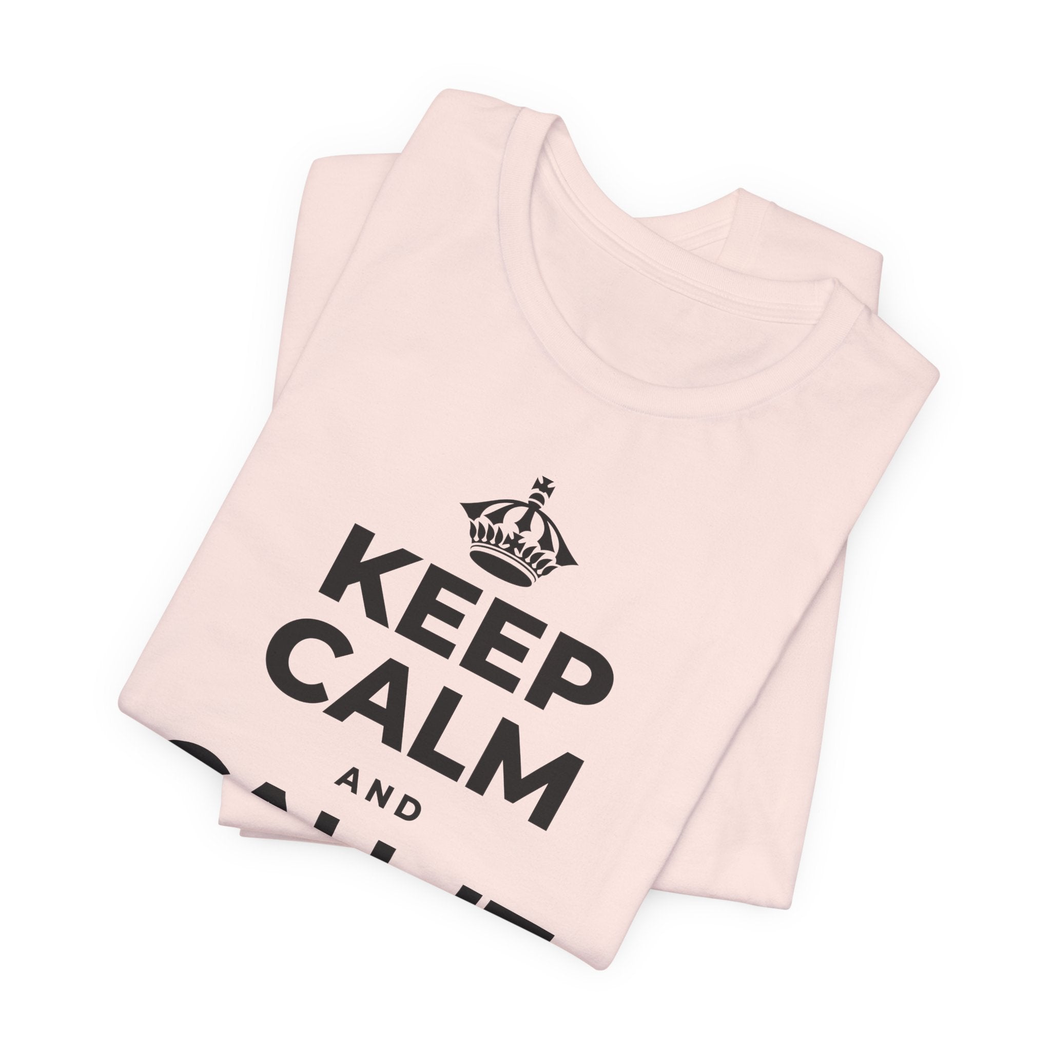 KEEP CALM AND CALL IT A DAY, KINDLY T-Shirt (Soft Cream–Heather Mauve)