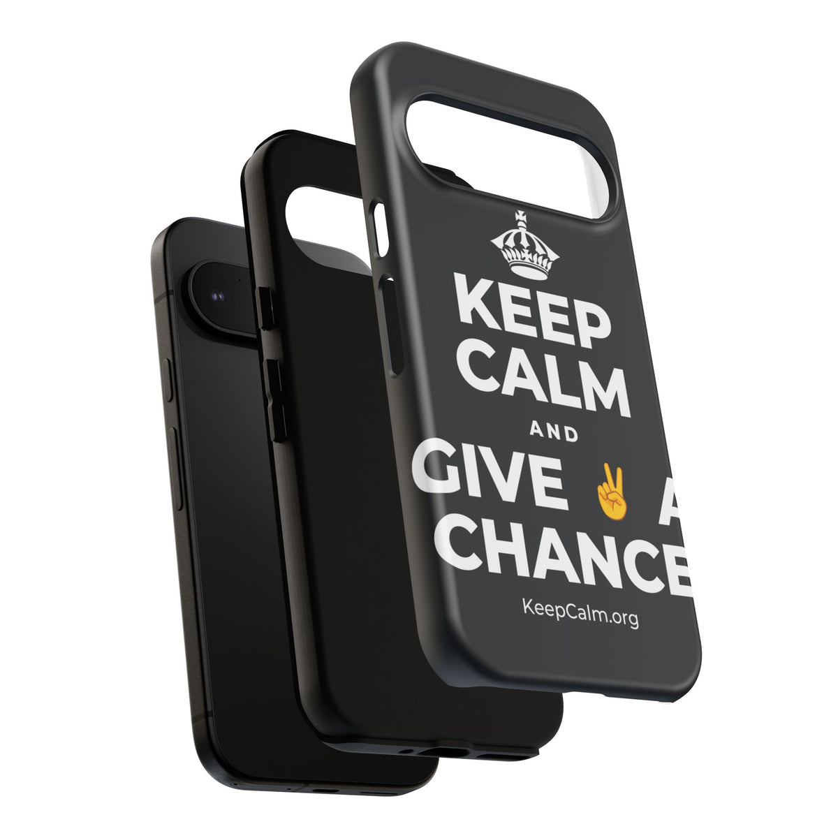 KEEP CALM AND GIVE ✌️ A CHANCE Phone Case (Dark)