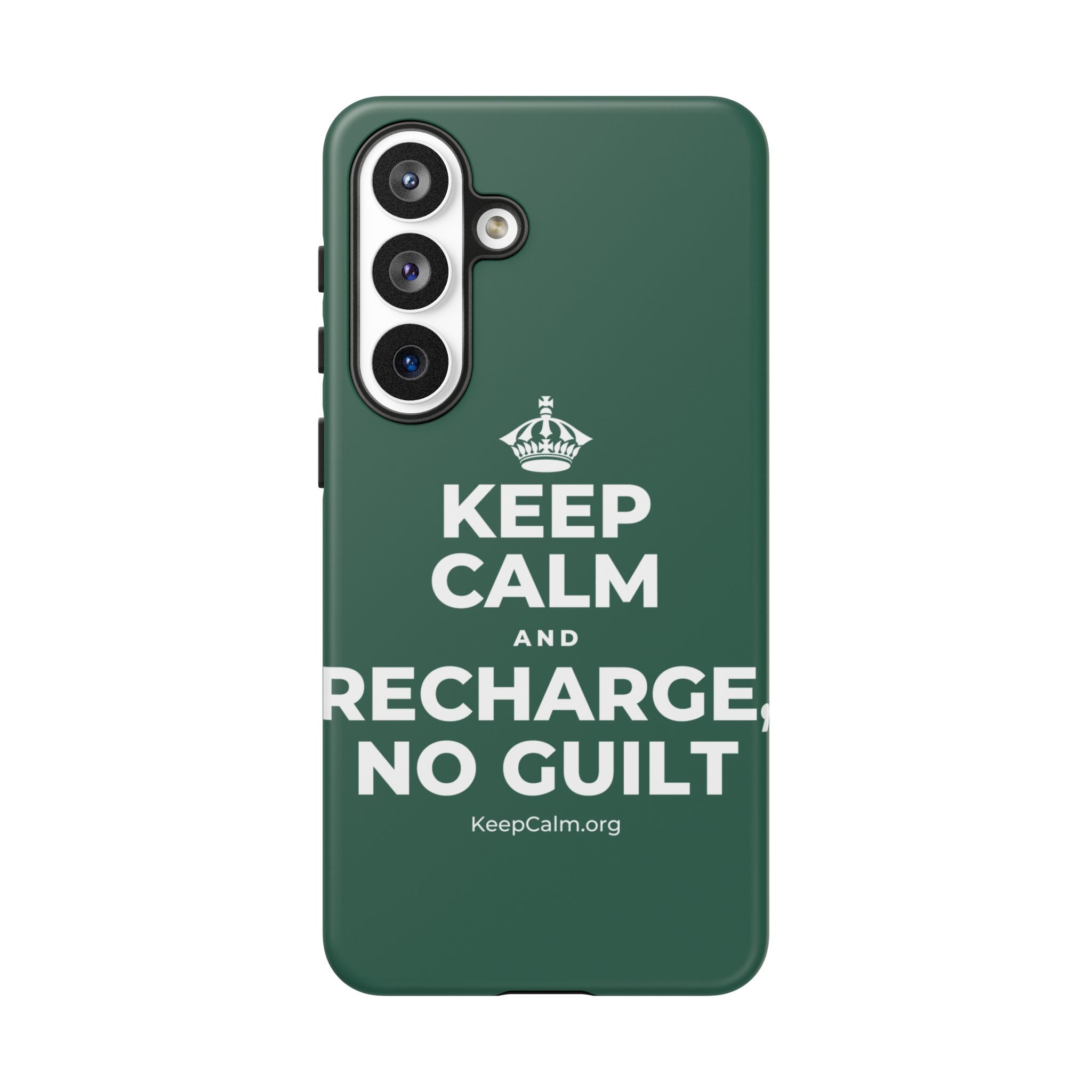 KEEP CALM AND RECHARGE, NO GUILT Phone Case