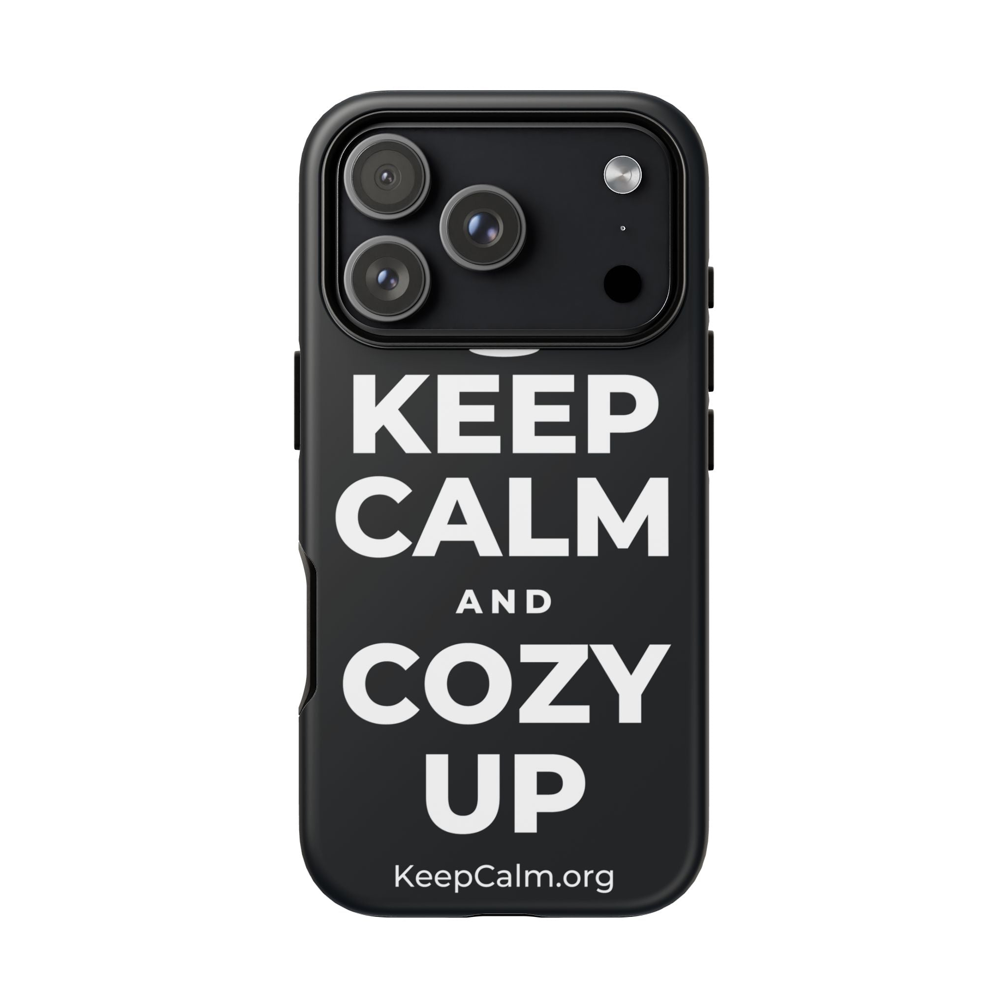 KEEP CALM AND COZY UP Phone Case (Dark)