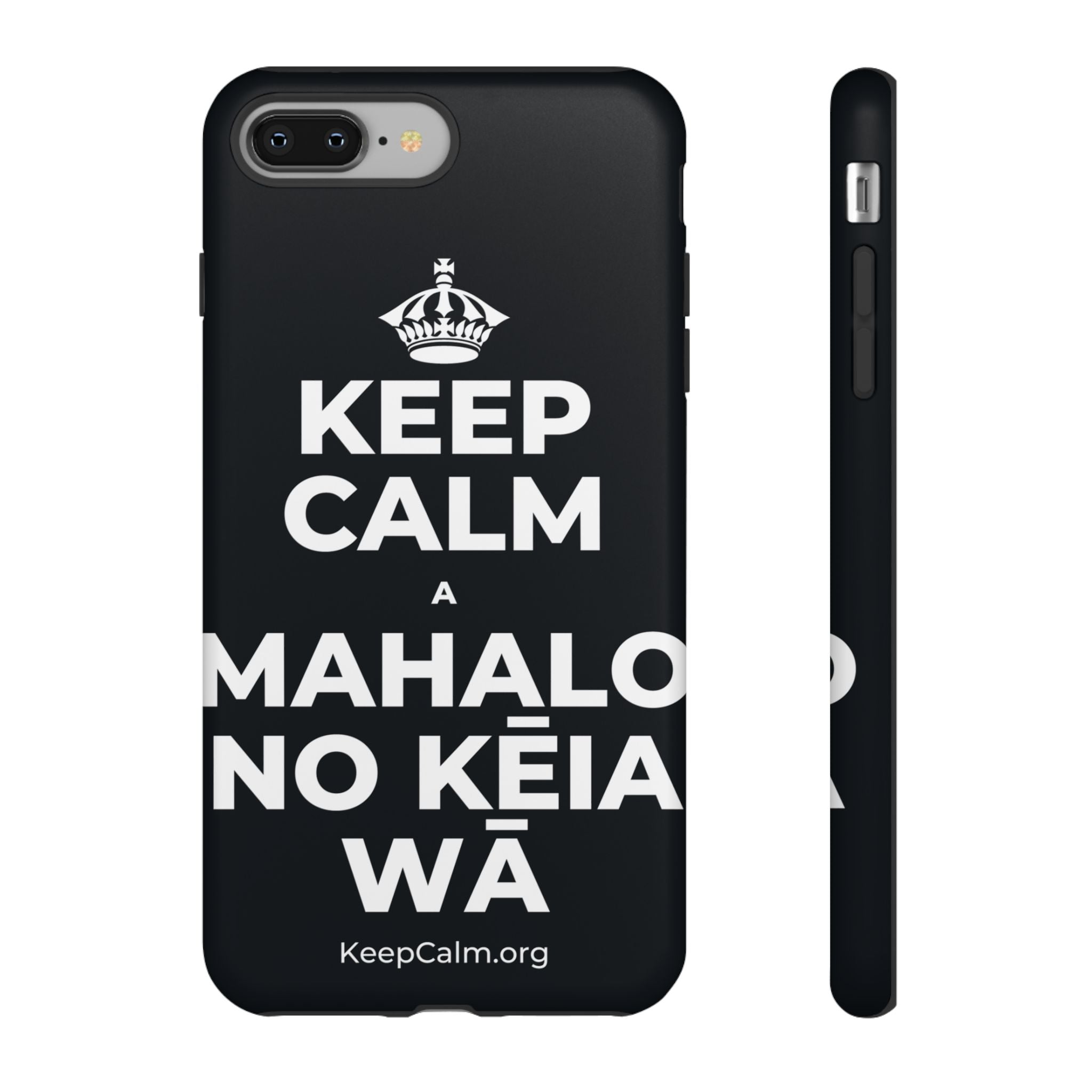 KEEP CALM A MAHALO NO KĒIA WĀ Phone Case (Dark)