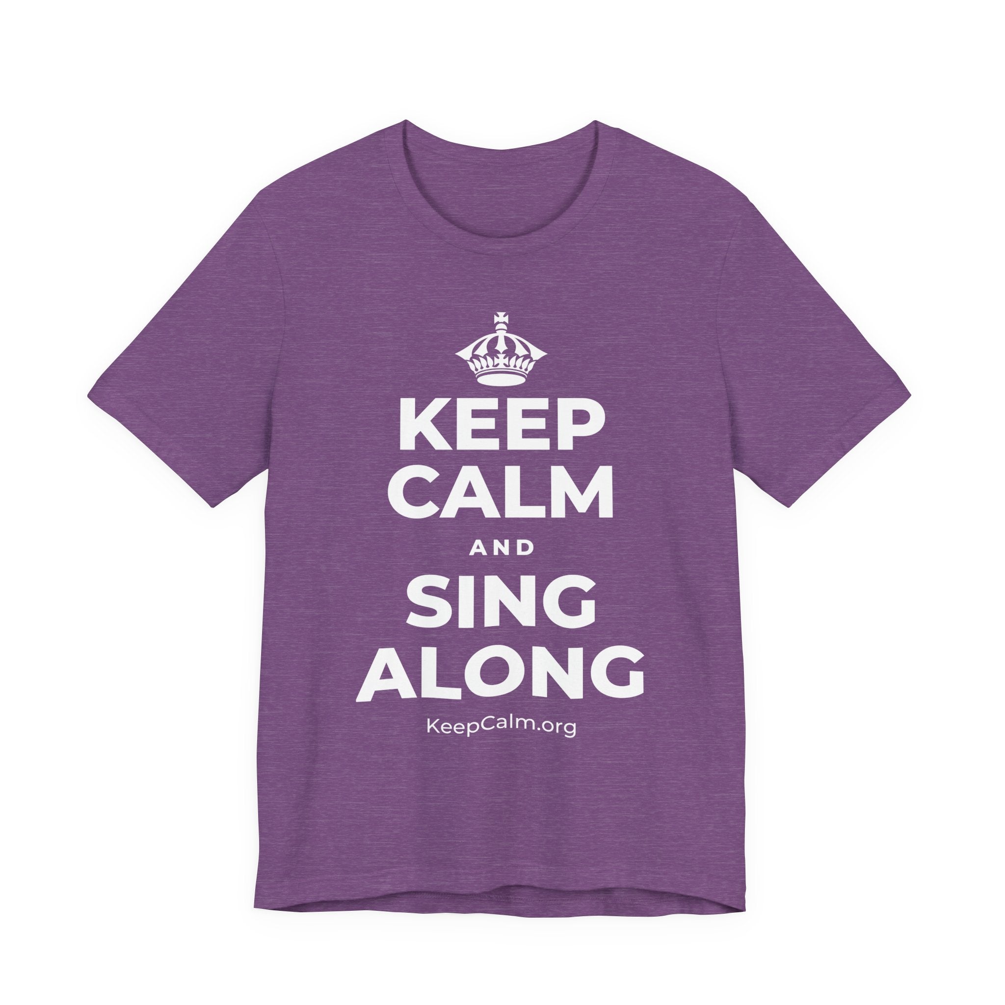 KEEP CALM AND SING ALONG T-Shirt (Baby Blue–Silver)