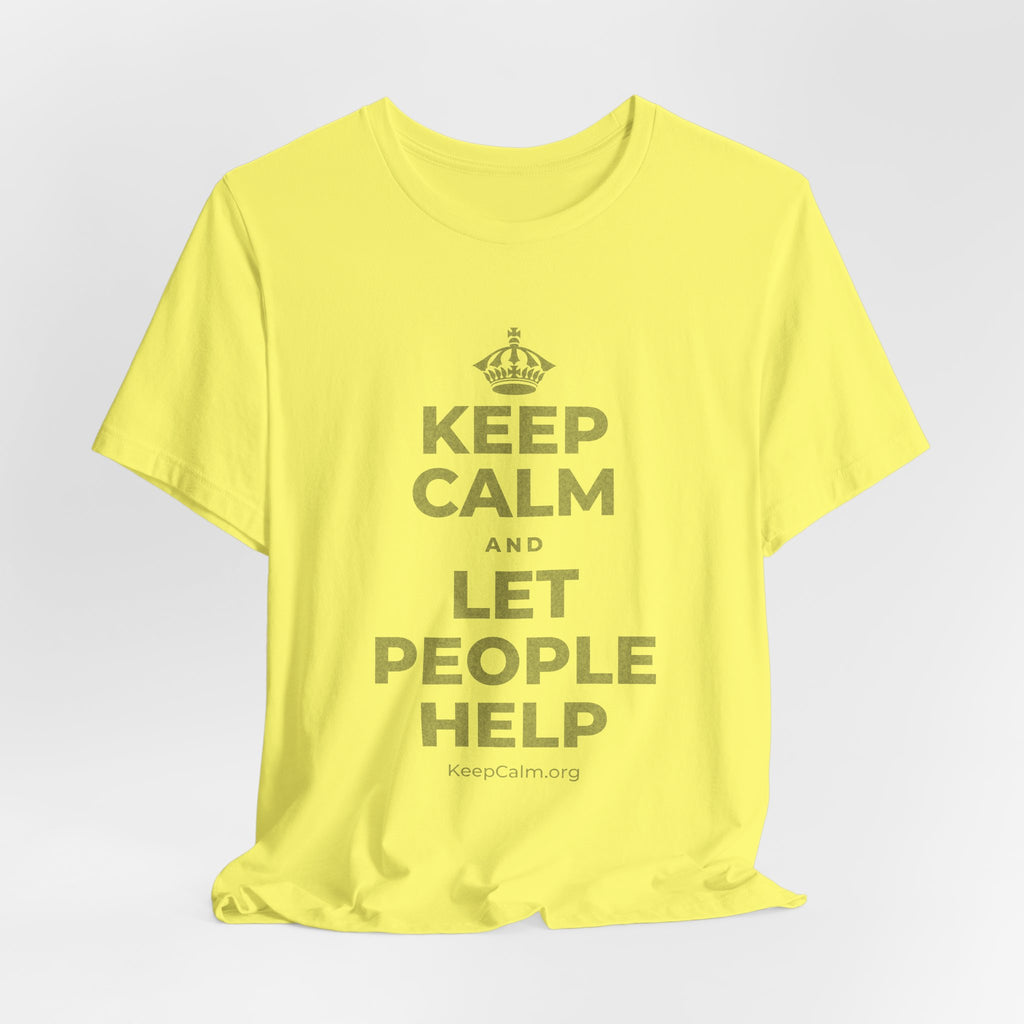 KEEP CALM AND LET PEOPLE HELP T-Shirt (Soft Cream–Heather Mauve)