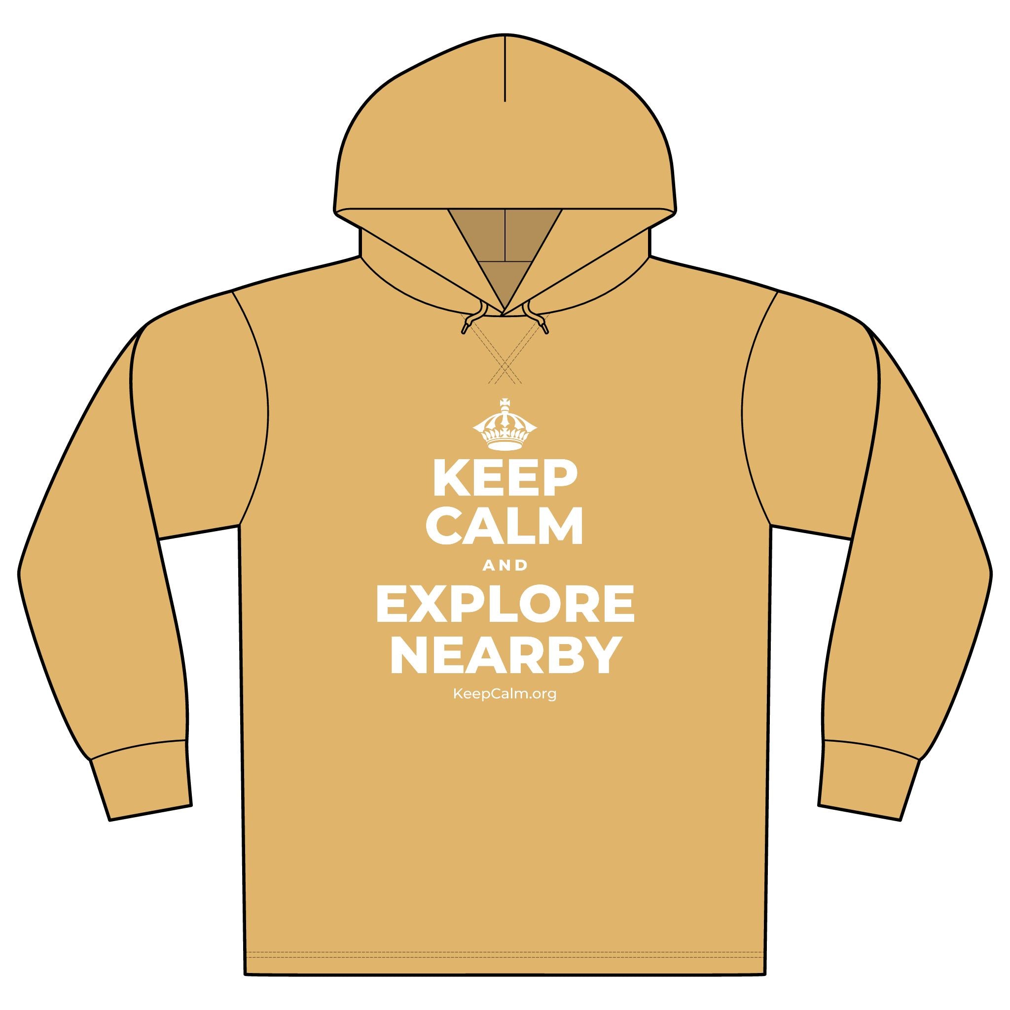KEEP CALM AND EXPLORE NEARBY Organic Hoodie Tee
