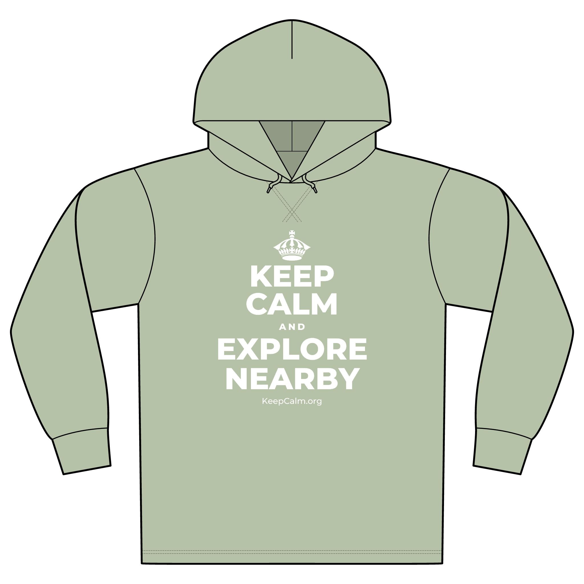 KEEP CALM AND EXPLORE NEARBY Organic Hoodie Tee