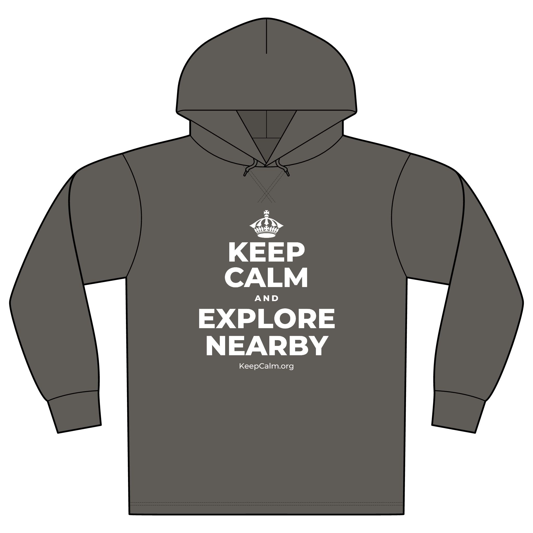 KEEP CALM AND EXPLORE NEARBY Organic Hoodie Tee