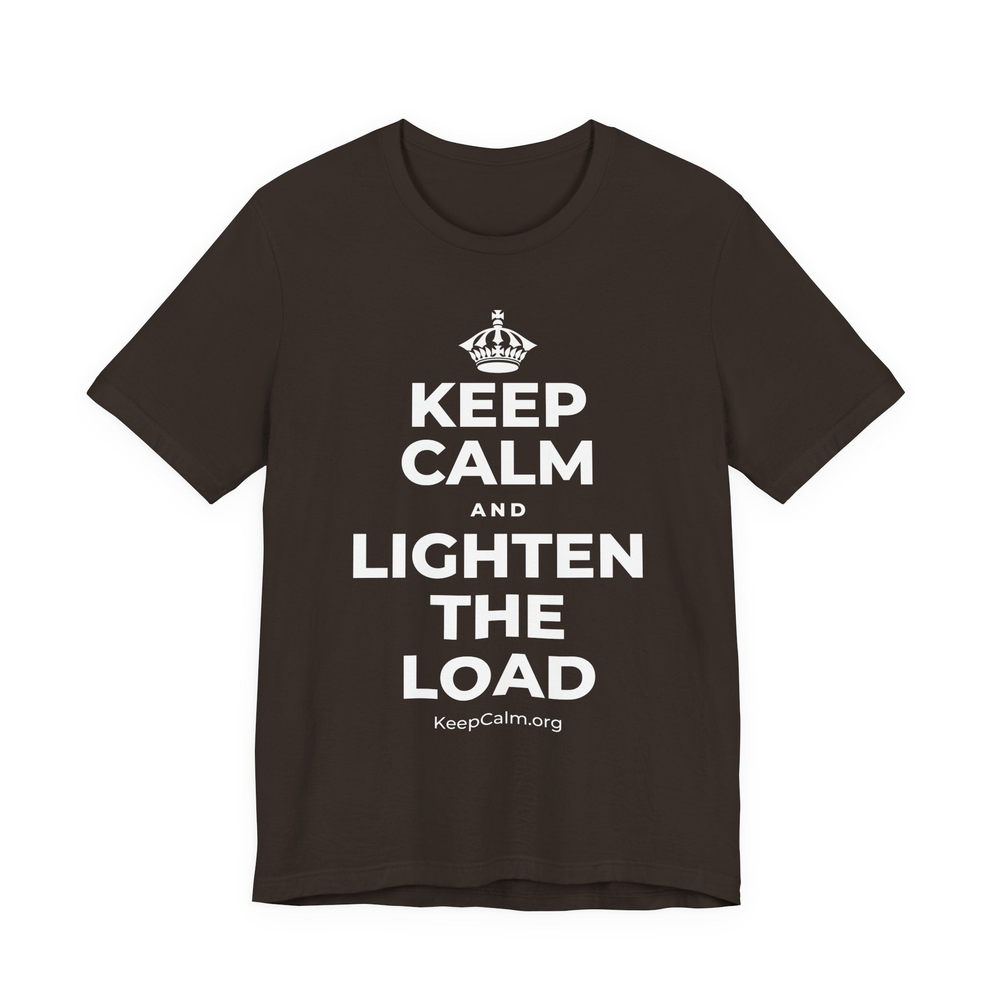 KEEP CALM AND LIGHTEN THE LOAD T-Shirt (Soft Cream–Heather Mauve)