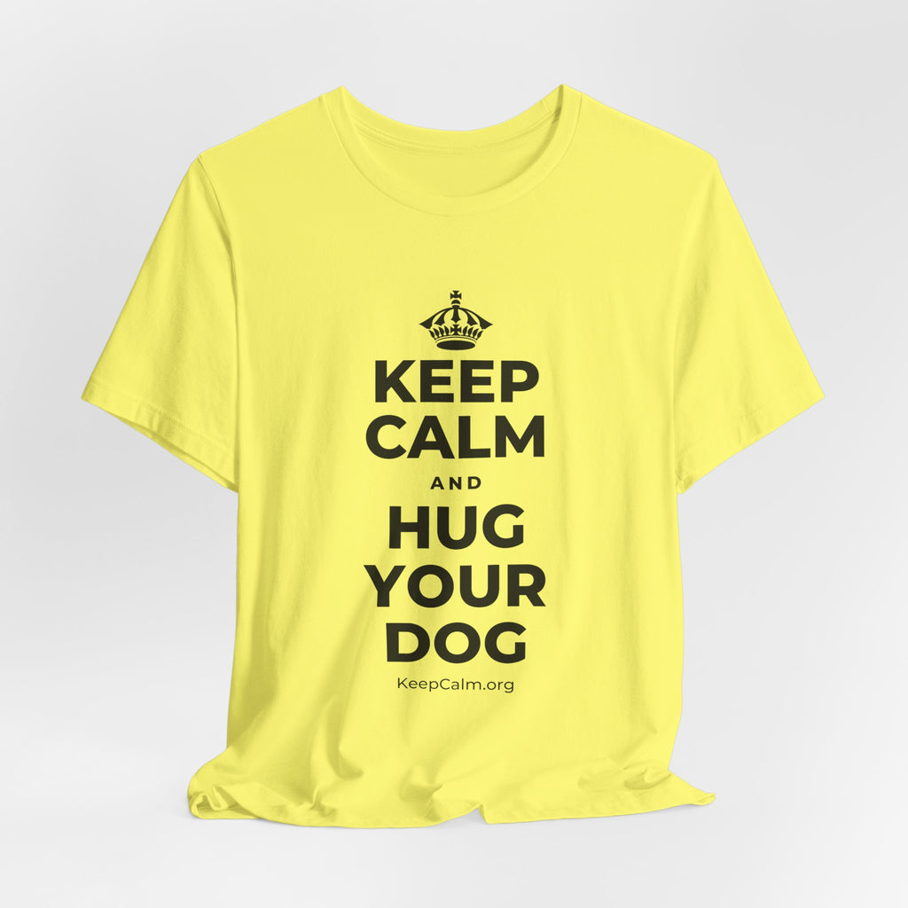 KEEP CALM AND HUG YOUR DOG T-Shirt (Soft Cream–Heather Mauve)