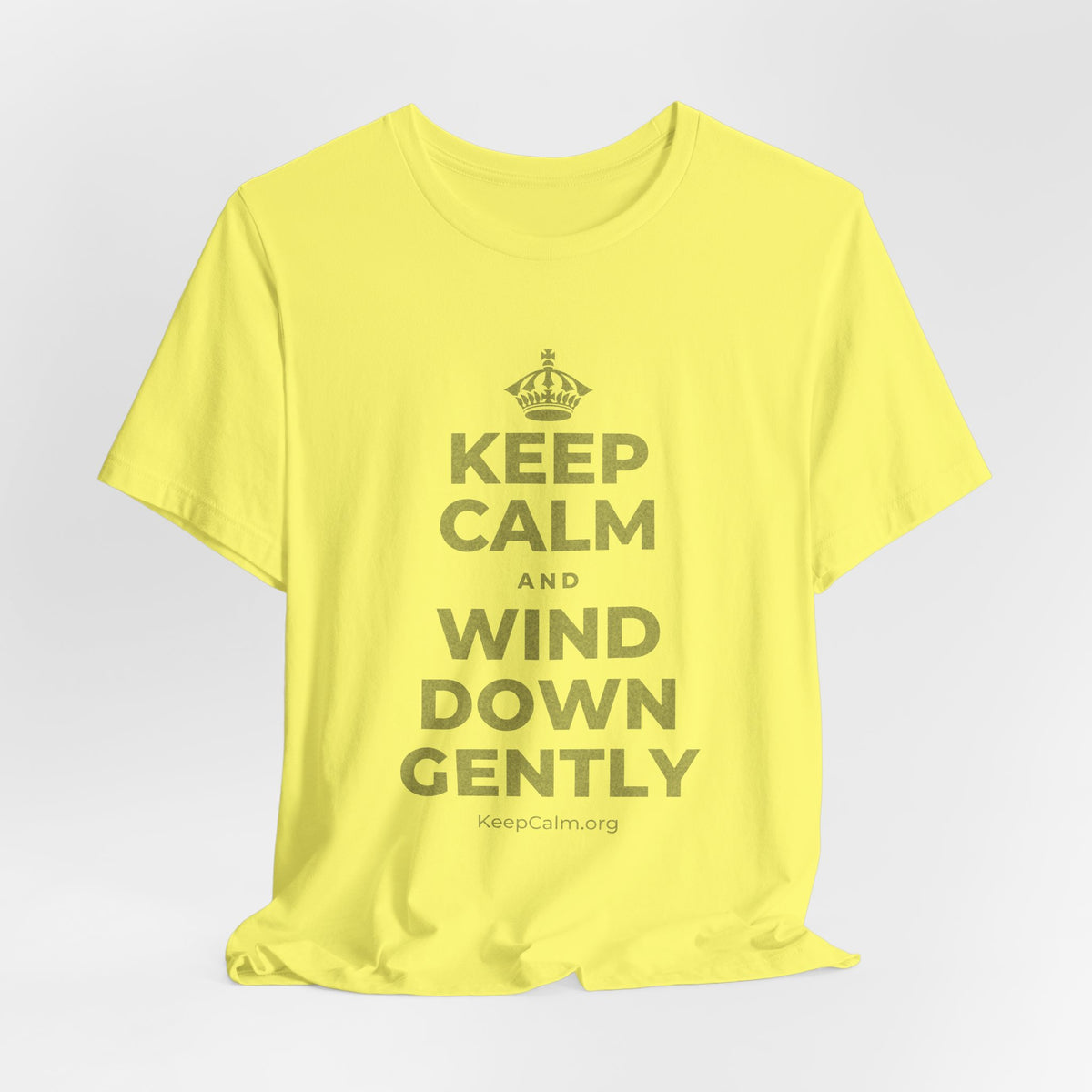 KEEP CALM AND WIND DOWN GENTLY T-Shirt (Soft Cream–Heather Mauve)