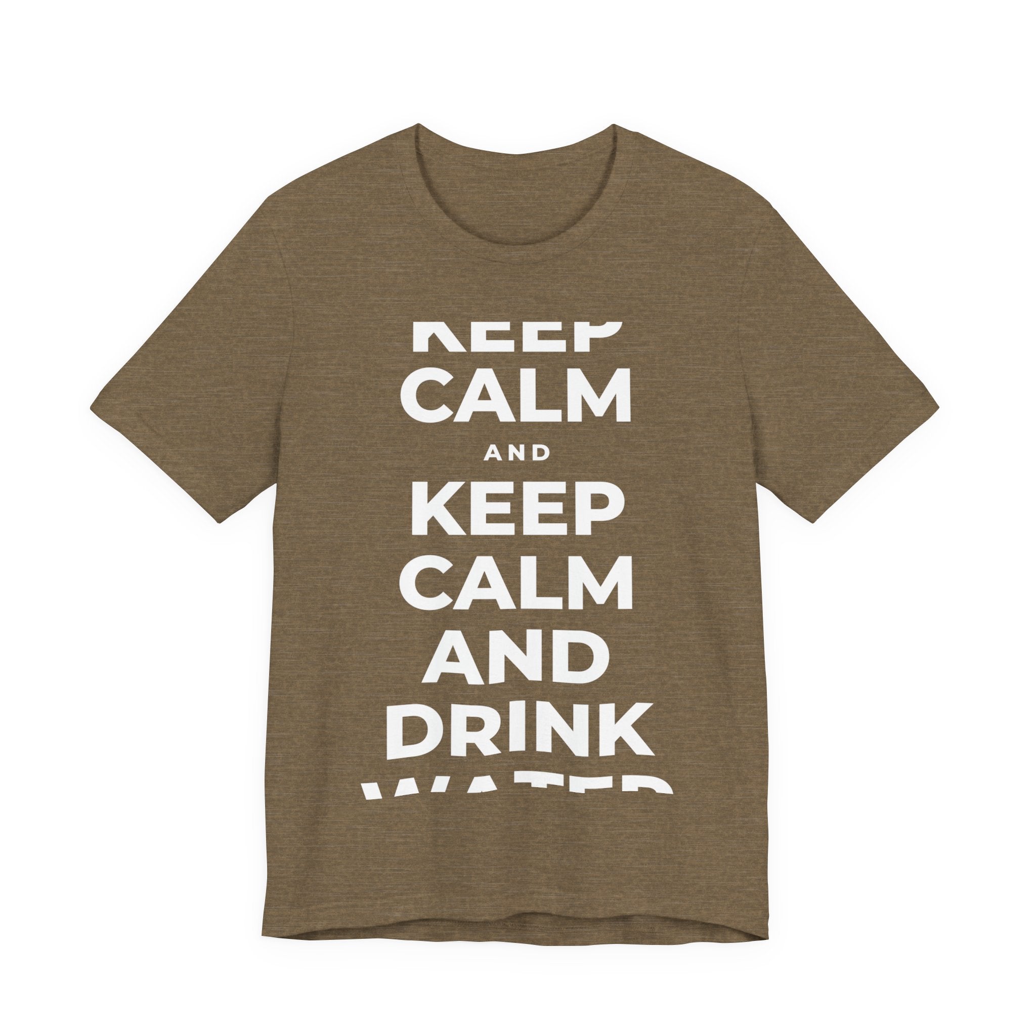KEEP CALM AND DRINK WATER T-Shirt (Soft Cream–Heather Mauve)