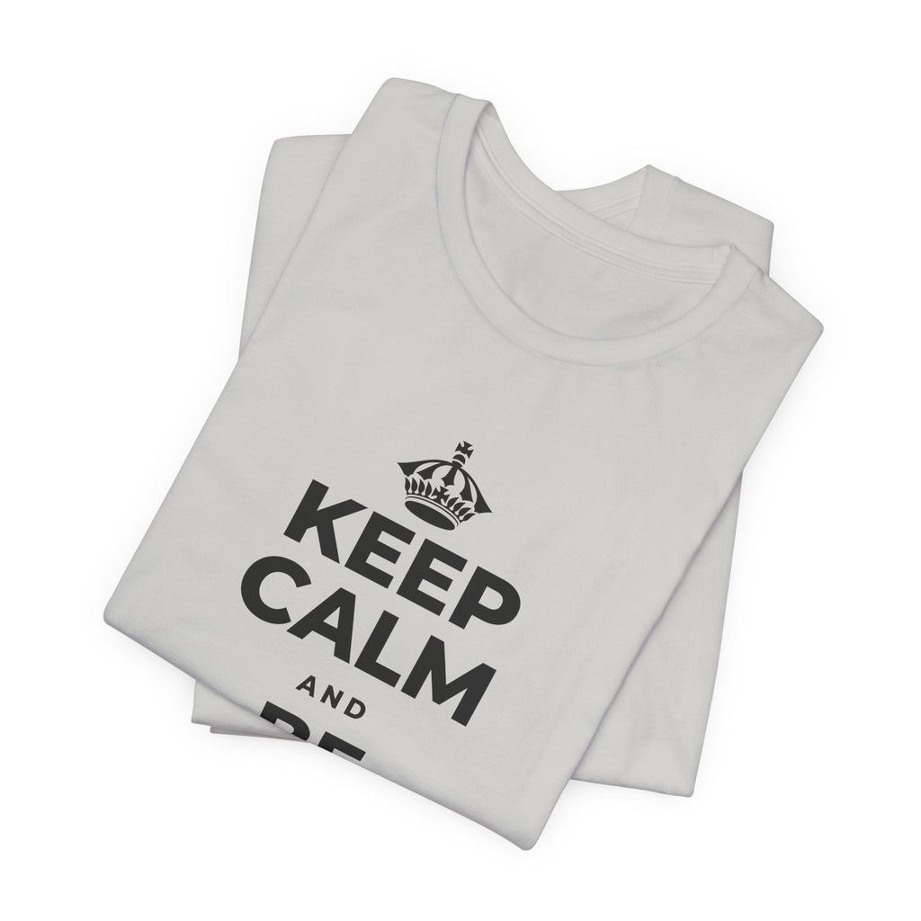 KEEP CALM AND BE STRONG LIKE A 🦕 T-Shirt (Baby Blue–Silver)