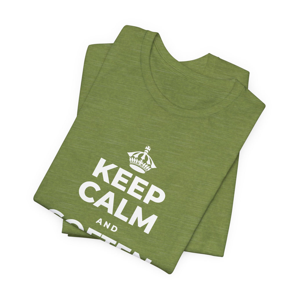 KEEP CALM AND SOFTEN THE INNER VOICE T-Shirt (Baby Blue–Silver)
