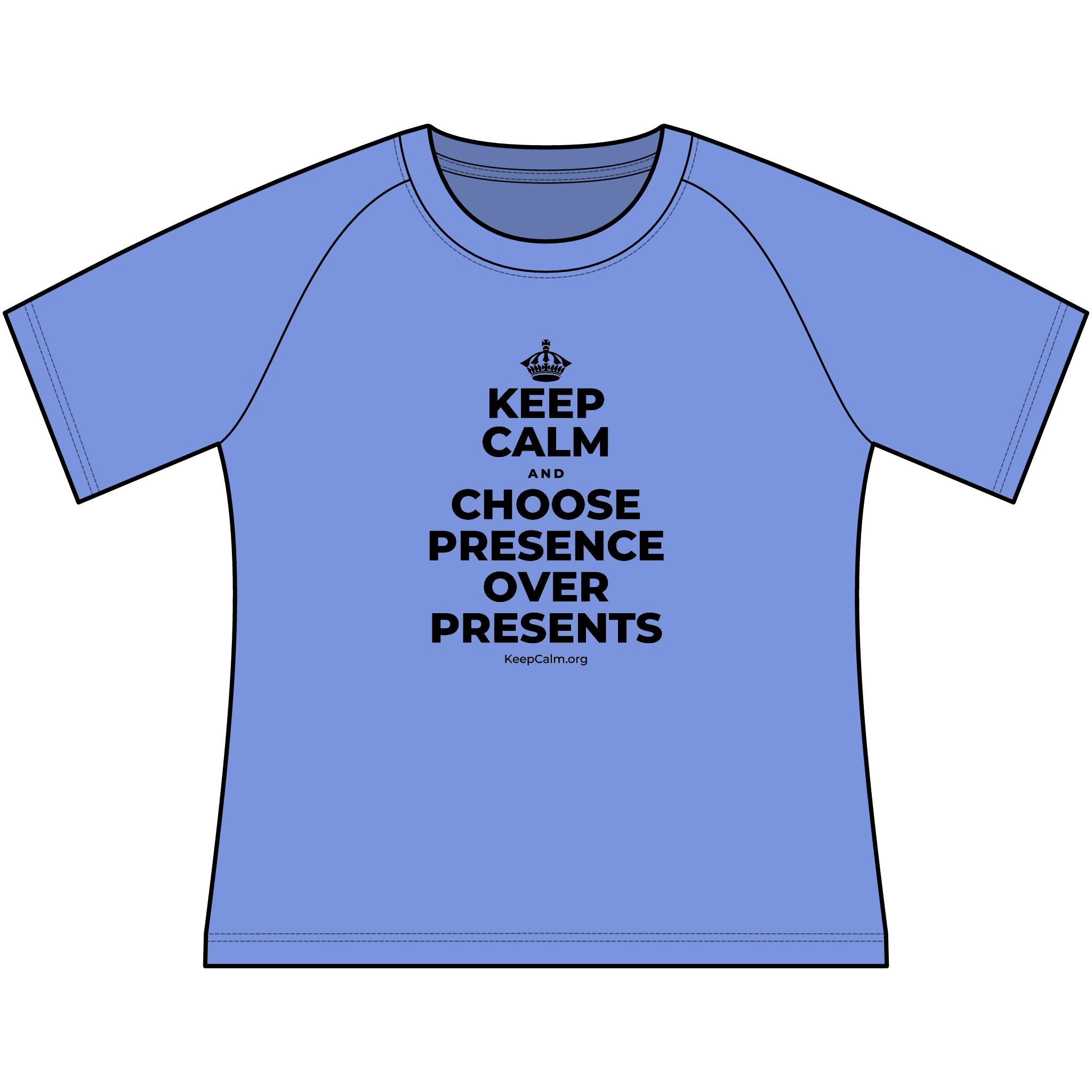 KEEP CALM AND CHOOSE PRESENCE OVER PRESENTS Women's Raglan Tee