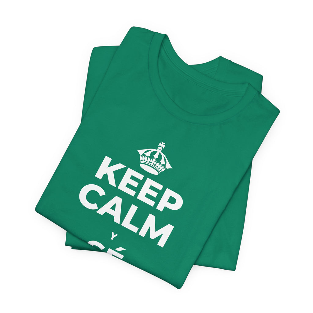 KEEP CALM Y SÉ SUAVE CONTIGO T-Shirt (White–Asphalt)