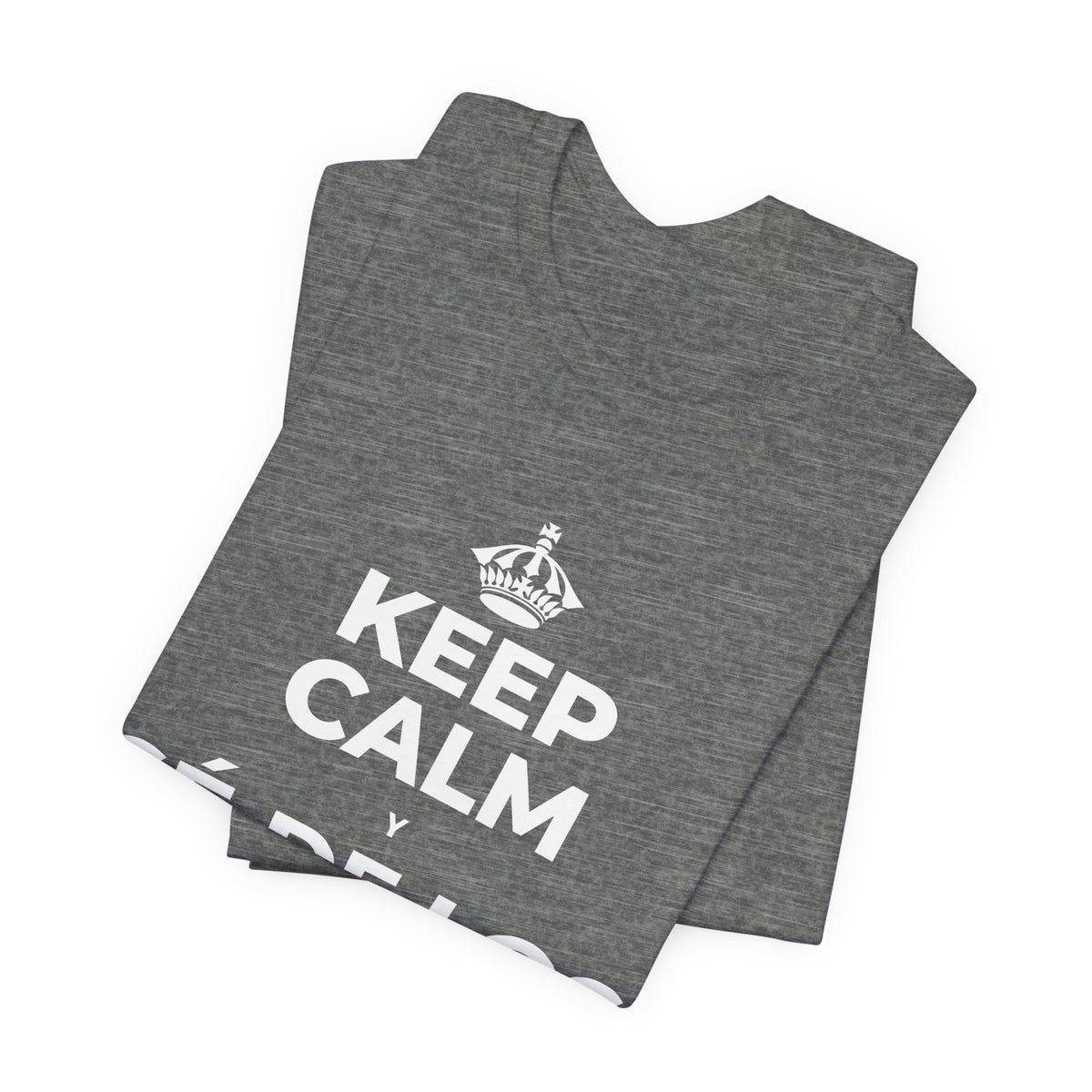KEEP CALM Y SÉ DE LOS QUE AYUDAN T-Shirt (Baby Blue–Silver)