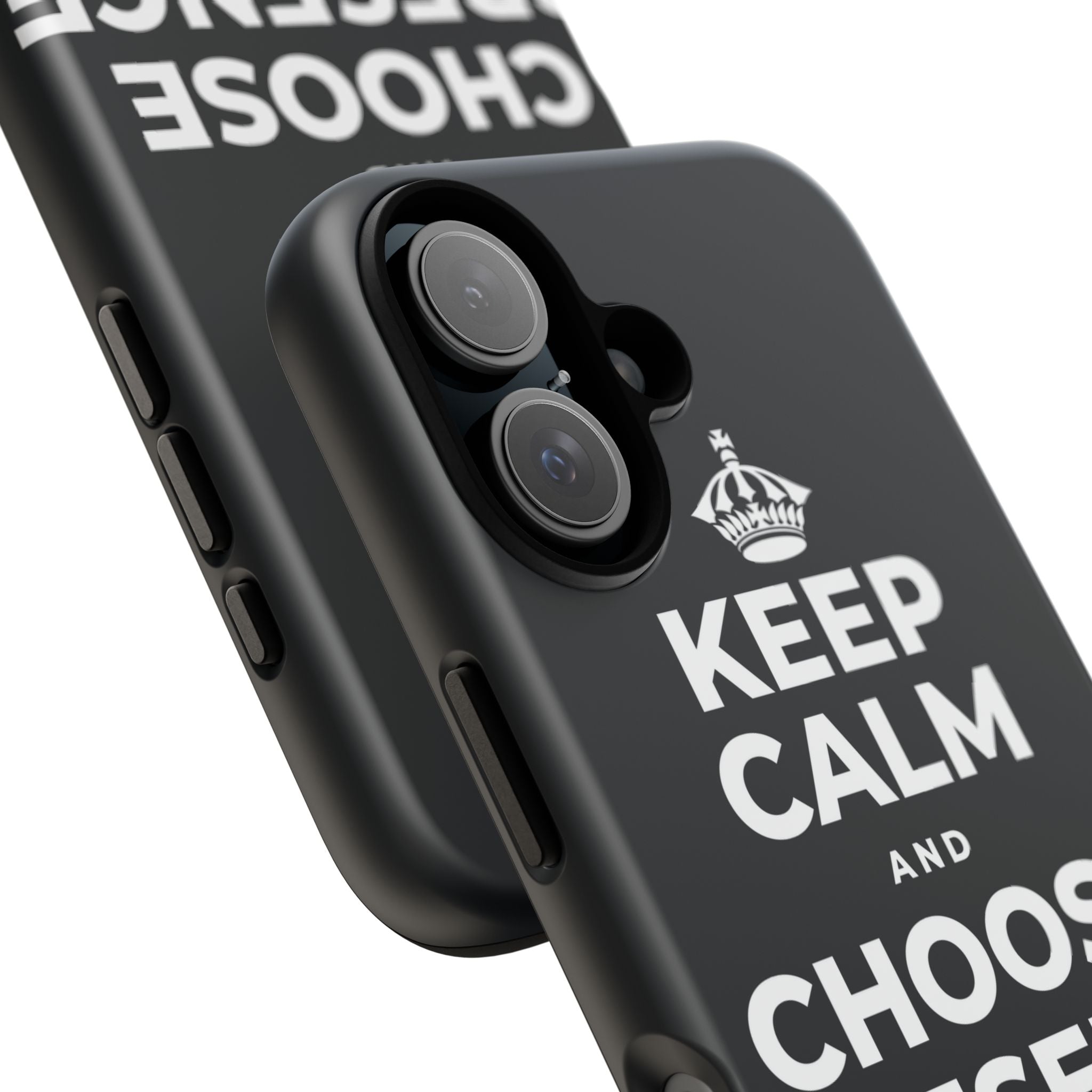 KEEP CALM AND CHOOSE PRESENCE OVER PRESENTS Phone Case (Dark)