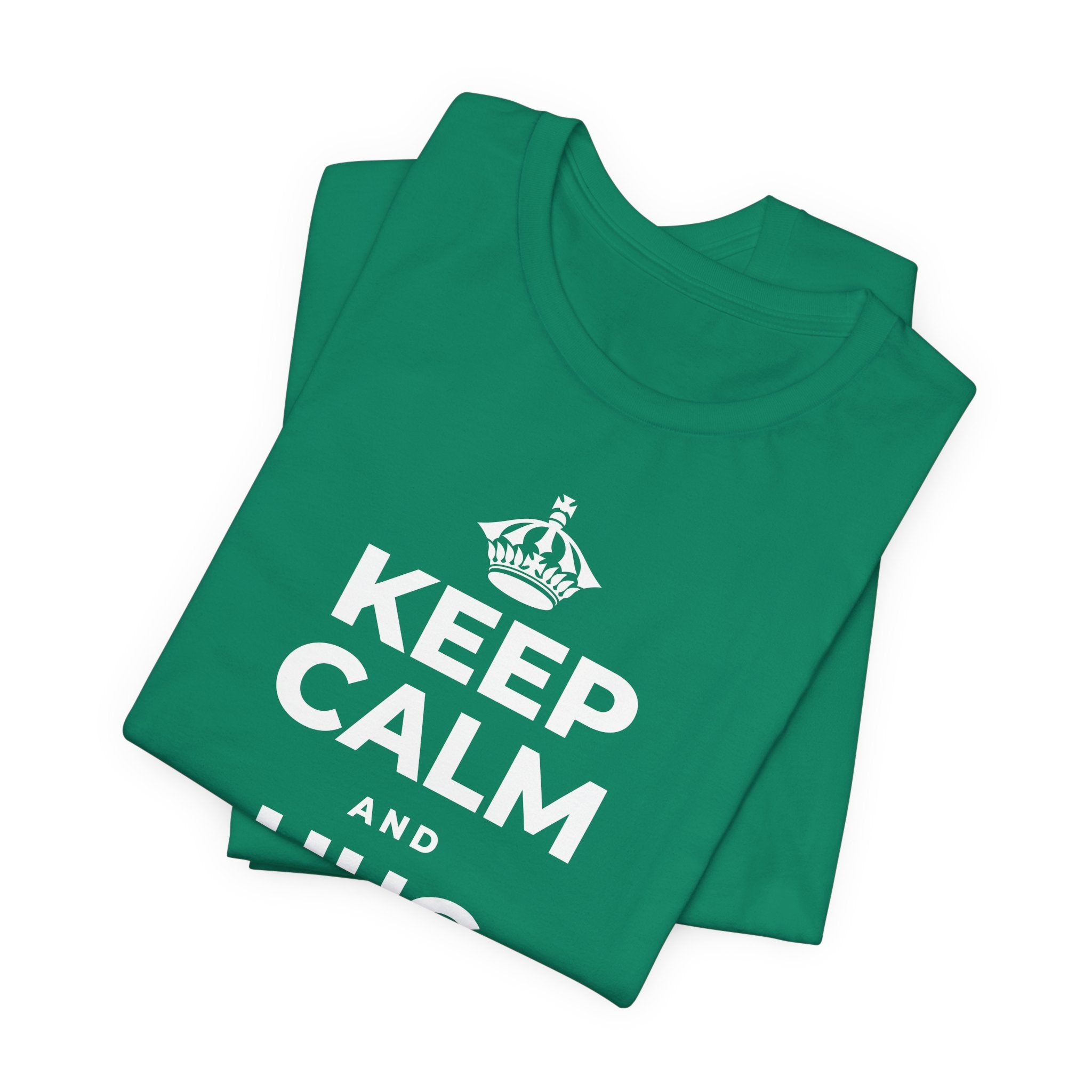 KEEP CALM AND HUG YOUR DOG T-Shirt (White–Asphalt)