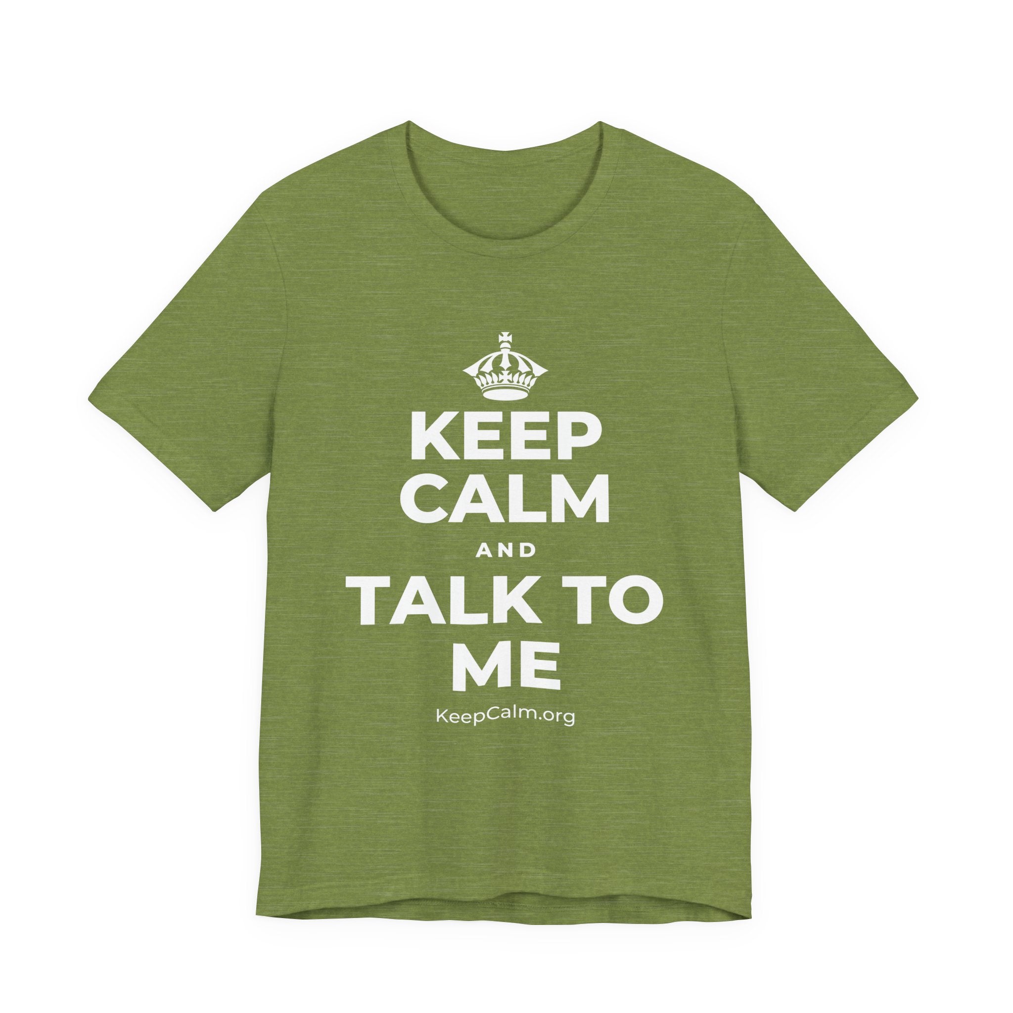 KEEP CALM AND TALK TO ME T-Shirt (Baby Blue–Silver)