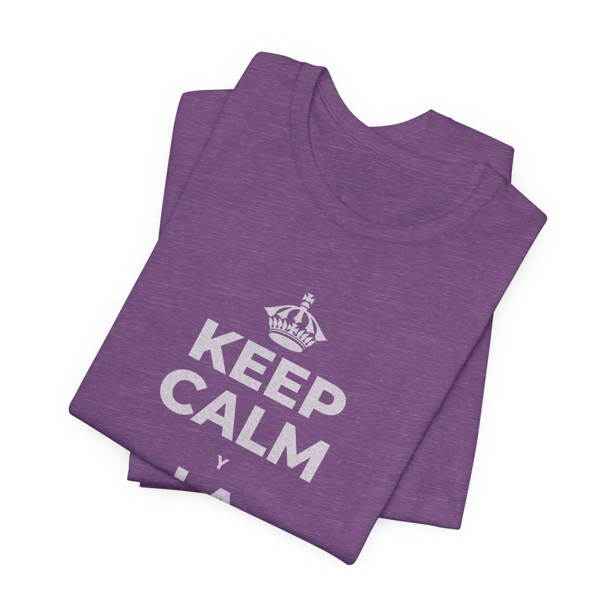 KEEP CALM Y LA FRENTE EN ALTO T-Shirt (Baby Blue–Silver)