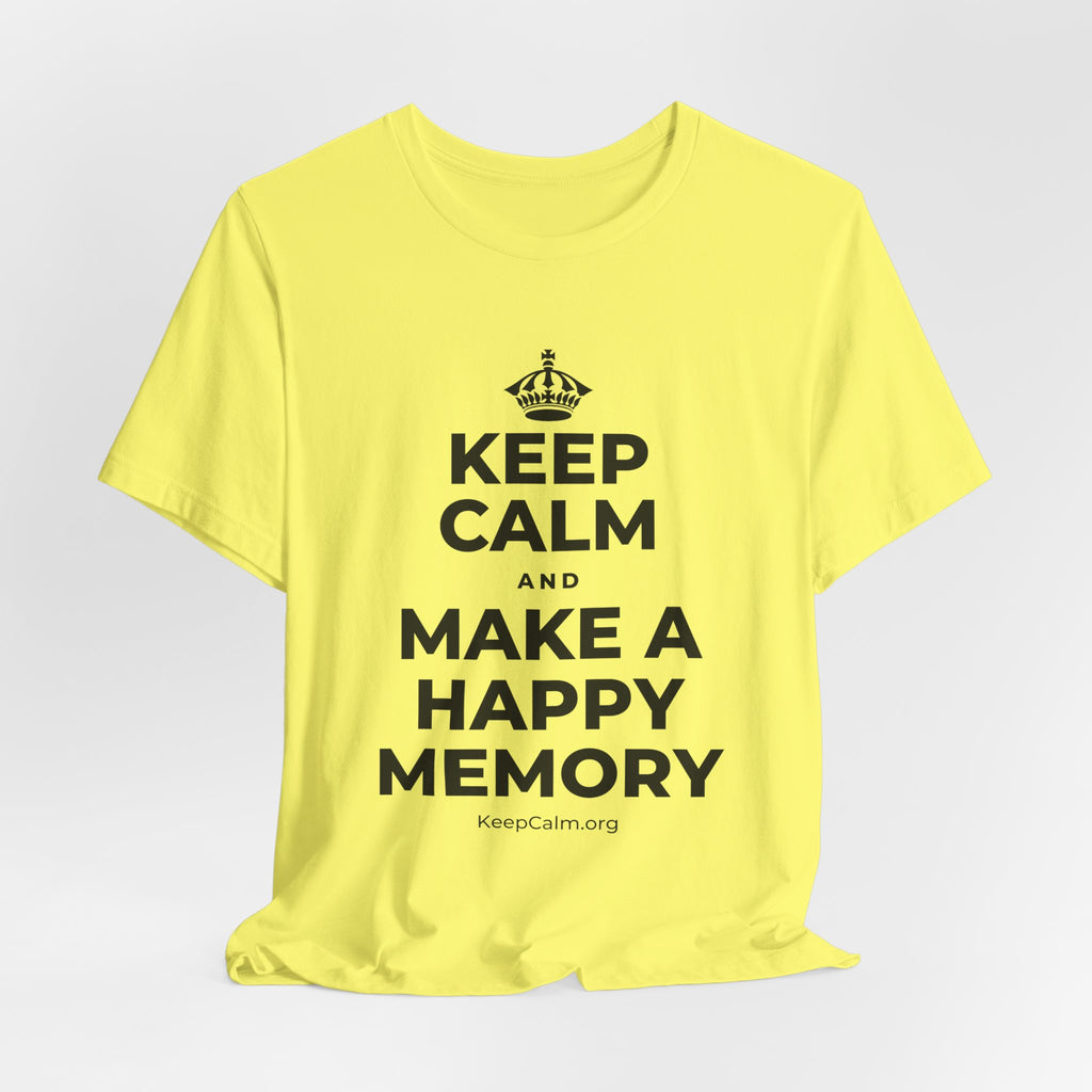 KEEP CALM AND MAKE A HAPPY MEMORY T-Shirt (Soft Cream–Heather Mauve)
