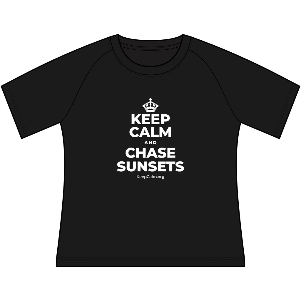 KEEP CALM AND CHASE SUNSETS Women's Raglan Tee
