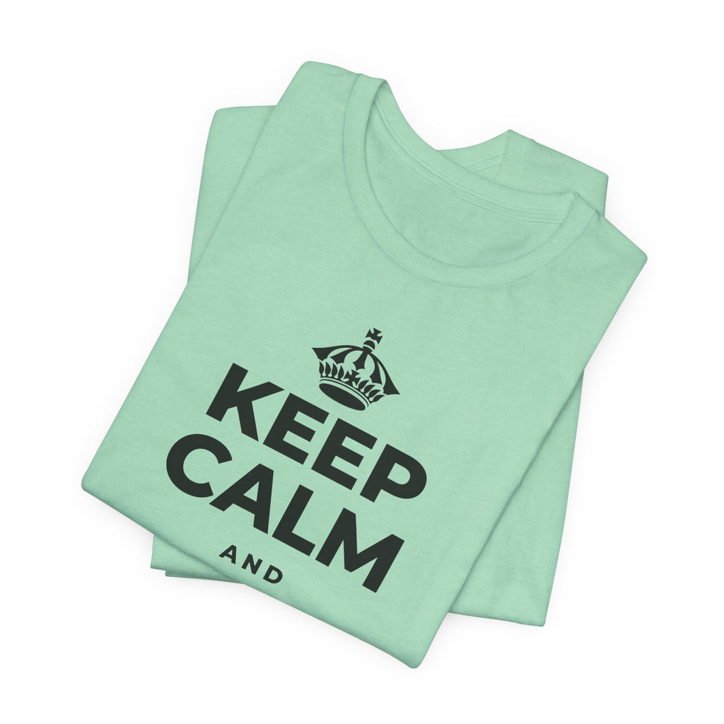 KEEP CALM AND UNCLENCH T-Shirt (Baby Blue–Silver)