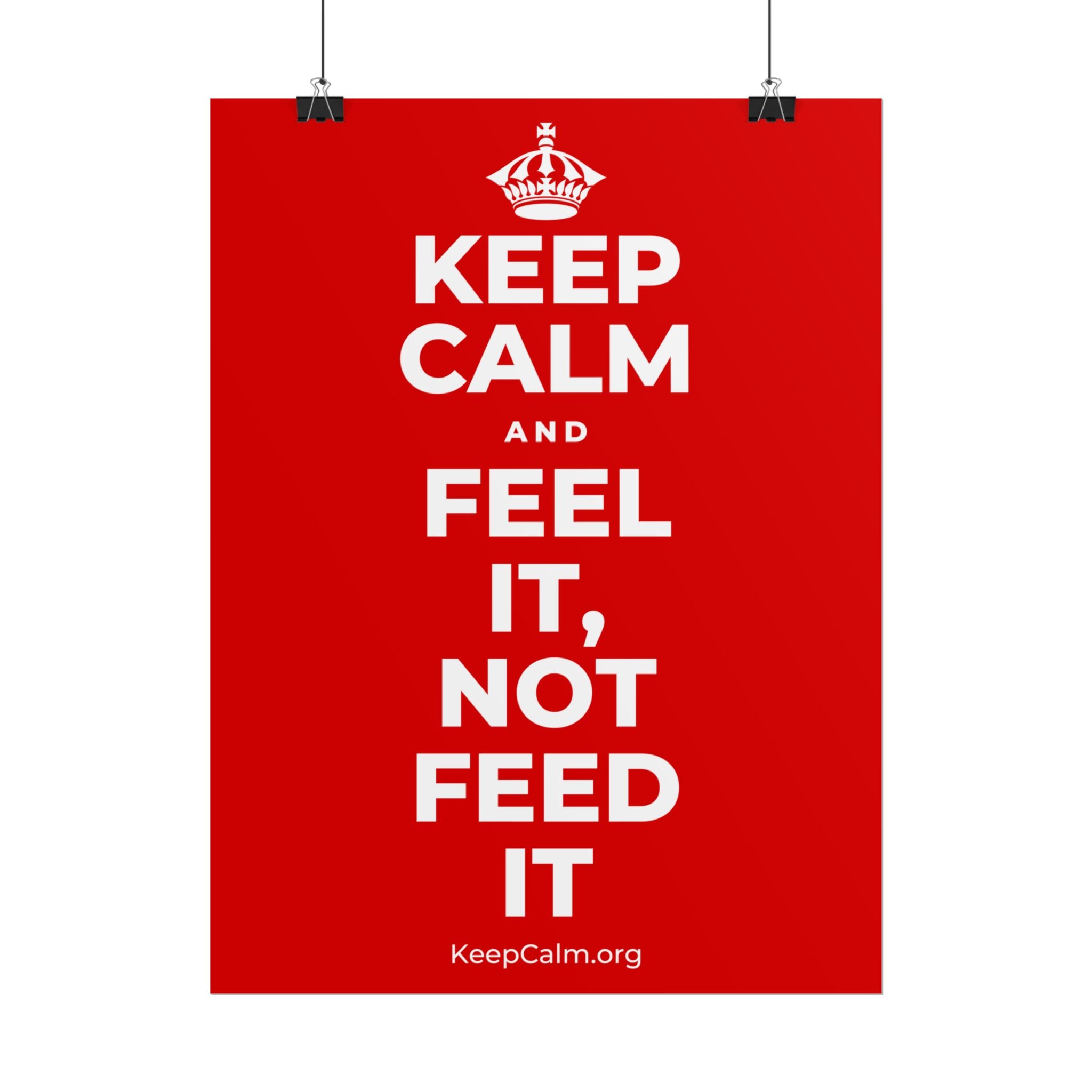 KEEP CALM AND FEEL IT, NOT FEED IT Poster