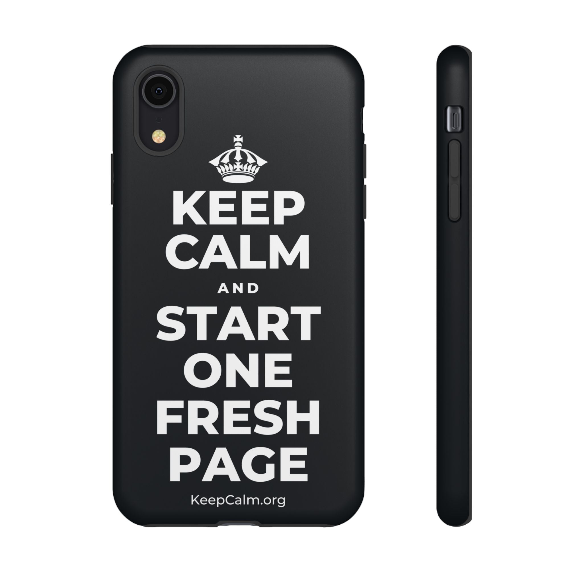 KEEP CALM AND START ONE FRESH PAGE Phone Case (Dark)