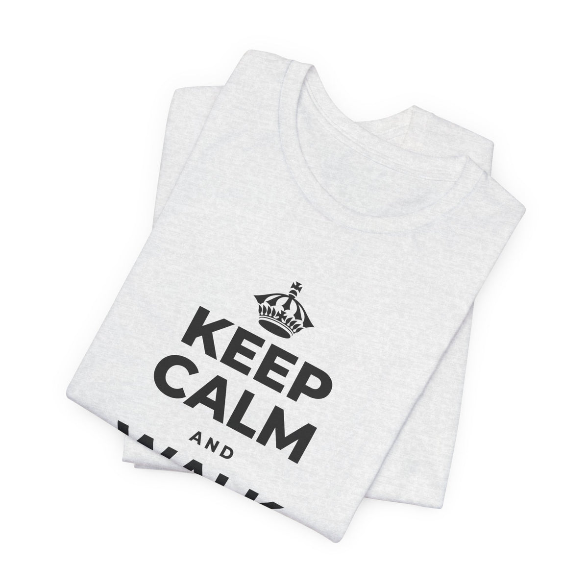 KEEP CALM AND WALK AND LISTEN T-Shirt (Soft Cream–Heather Mauve)