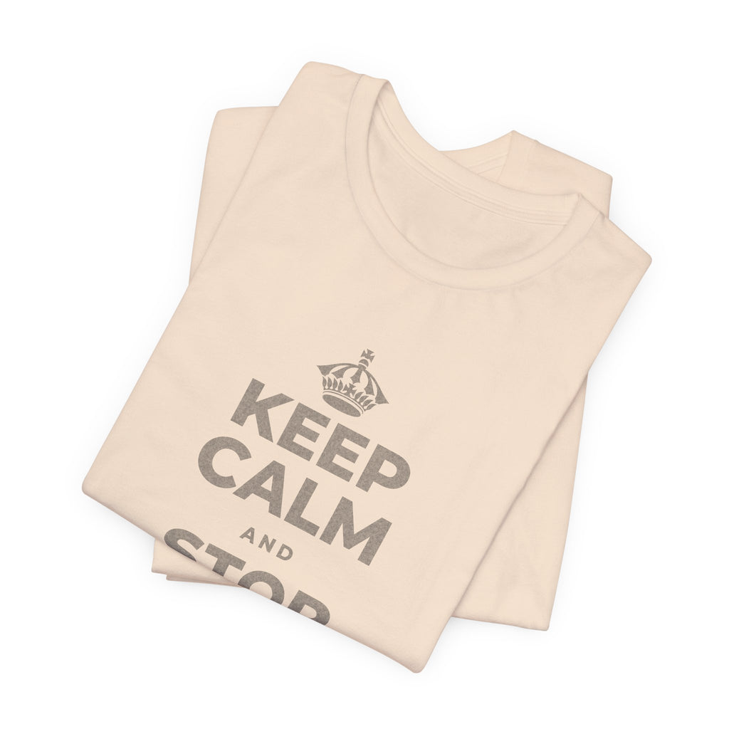 KEEP CALM AND STOP TRYING TO DO IT ALL T-Shirt (Soft Cream–Heather Mauve)