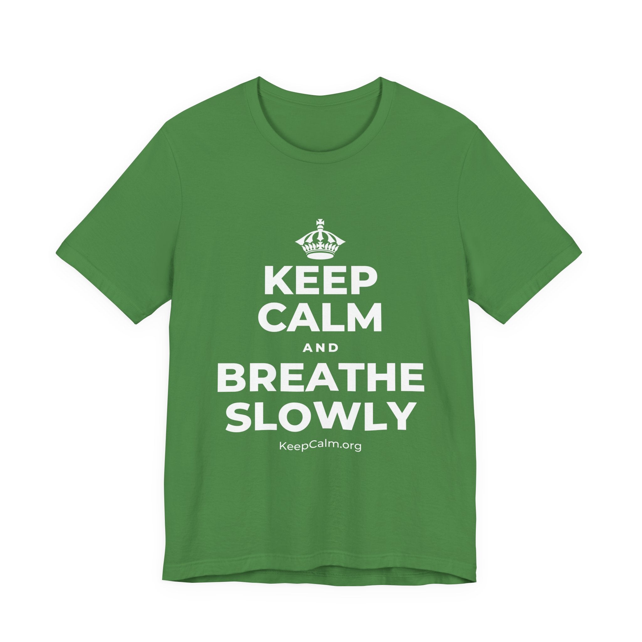 KEEP CALM AND BREATHE SLOWLY T-Shirt (Baby Blue–Silver)