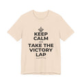 KEEP CALM AND TAKE THE VICTORY LAP T-Shirt (Soft Cream–Heather Mauve)
