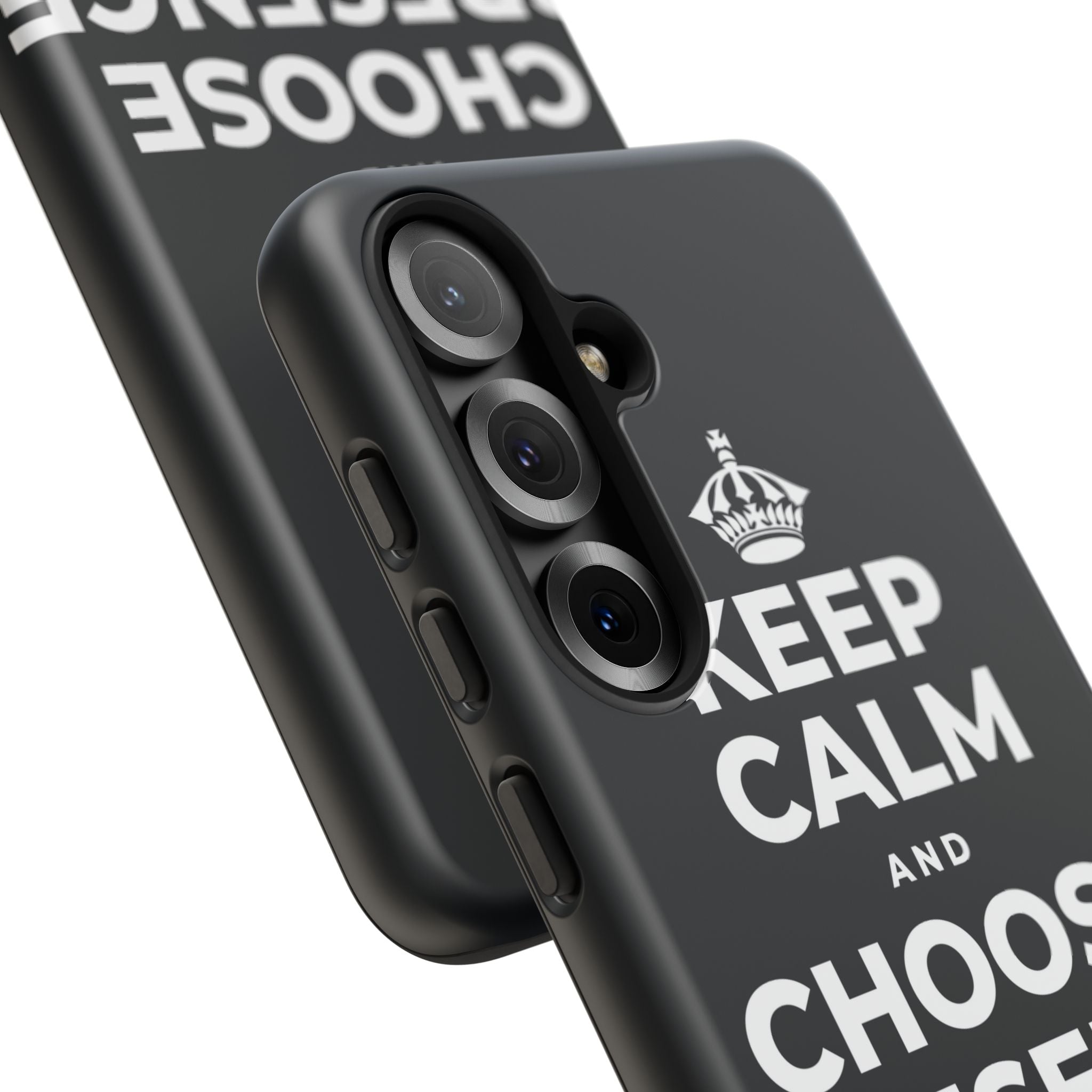 KEEP CALM AND CHOOSE PRESENCE OVER PRESENTS Phone Case (Dark)