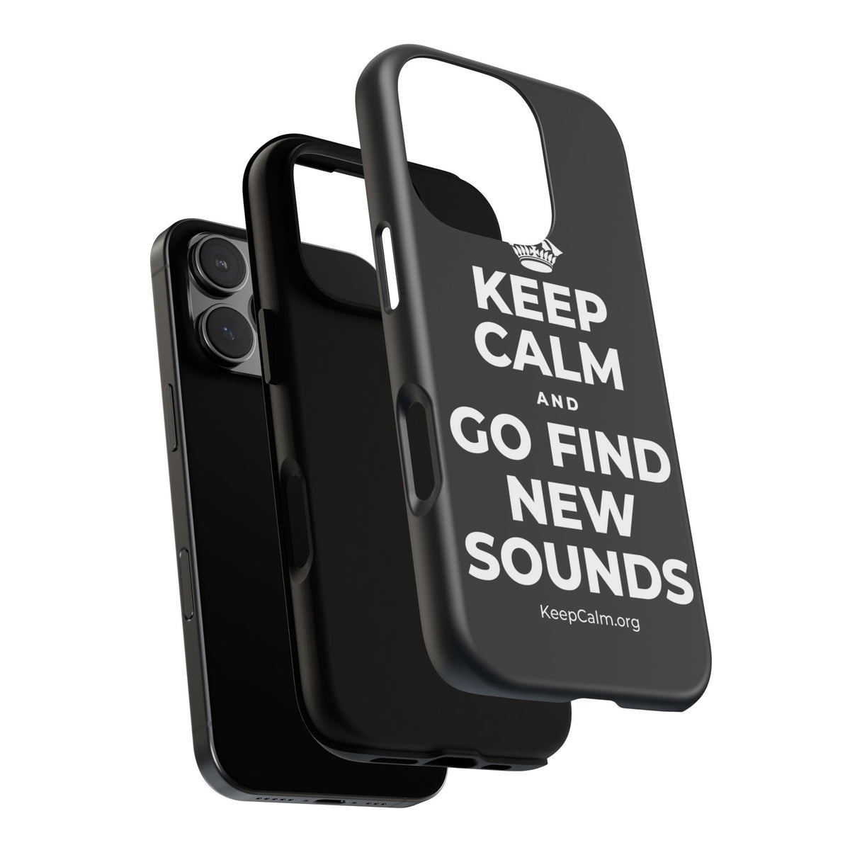 KEEP CALM AND GO FIND NEW SOUNDS Phone Case (Dark)