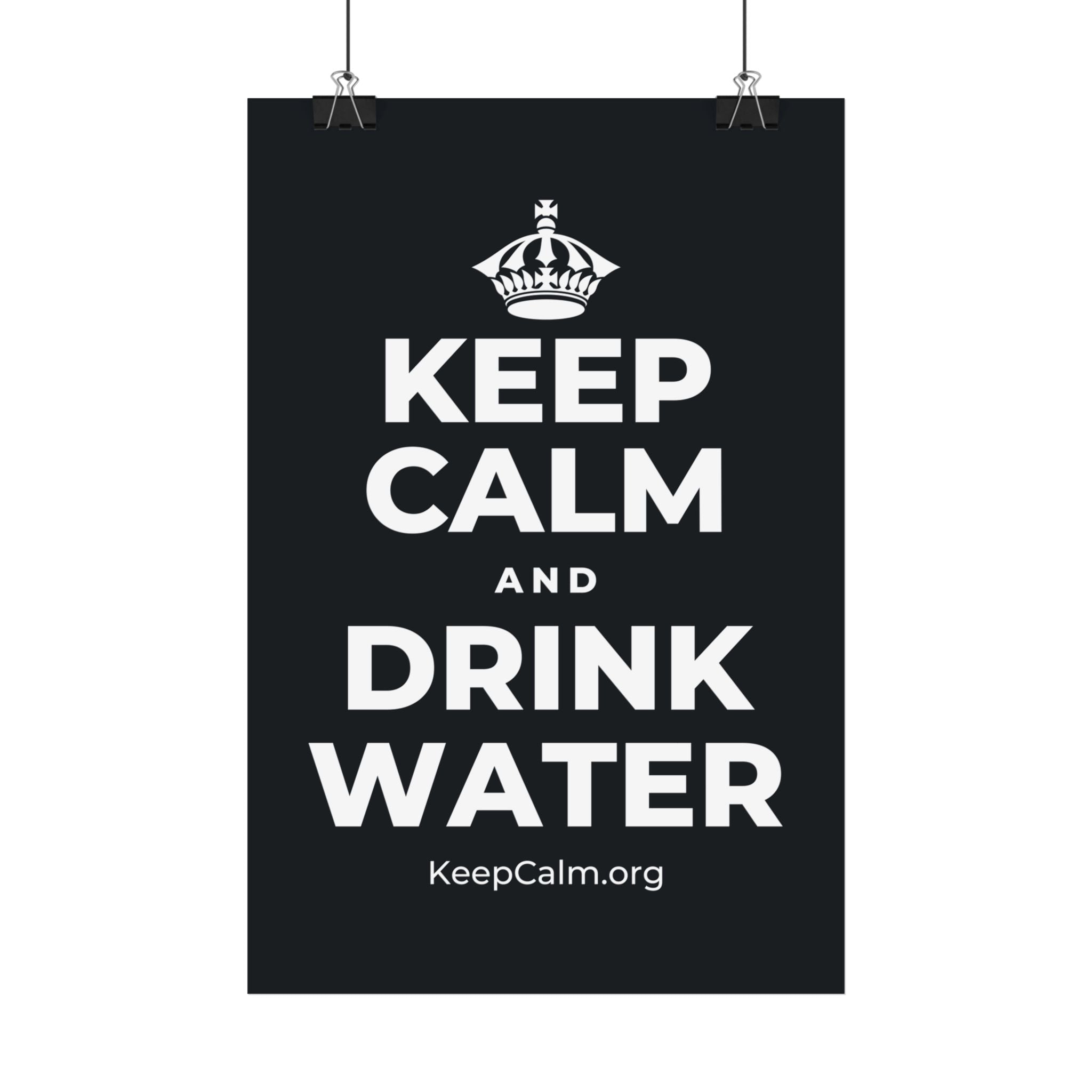 KEEP CALM AND DRINK WATER Satin Poster (Dark)